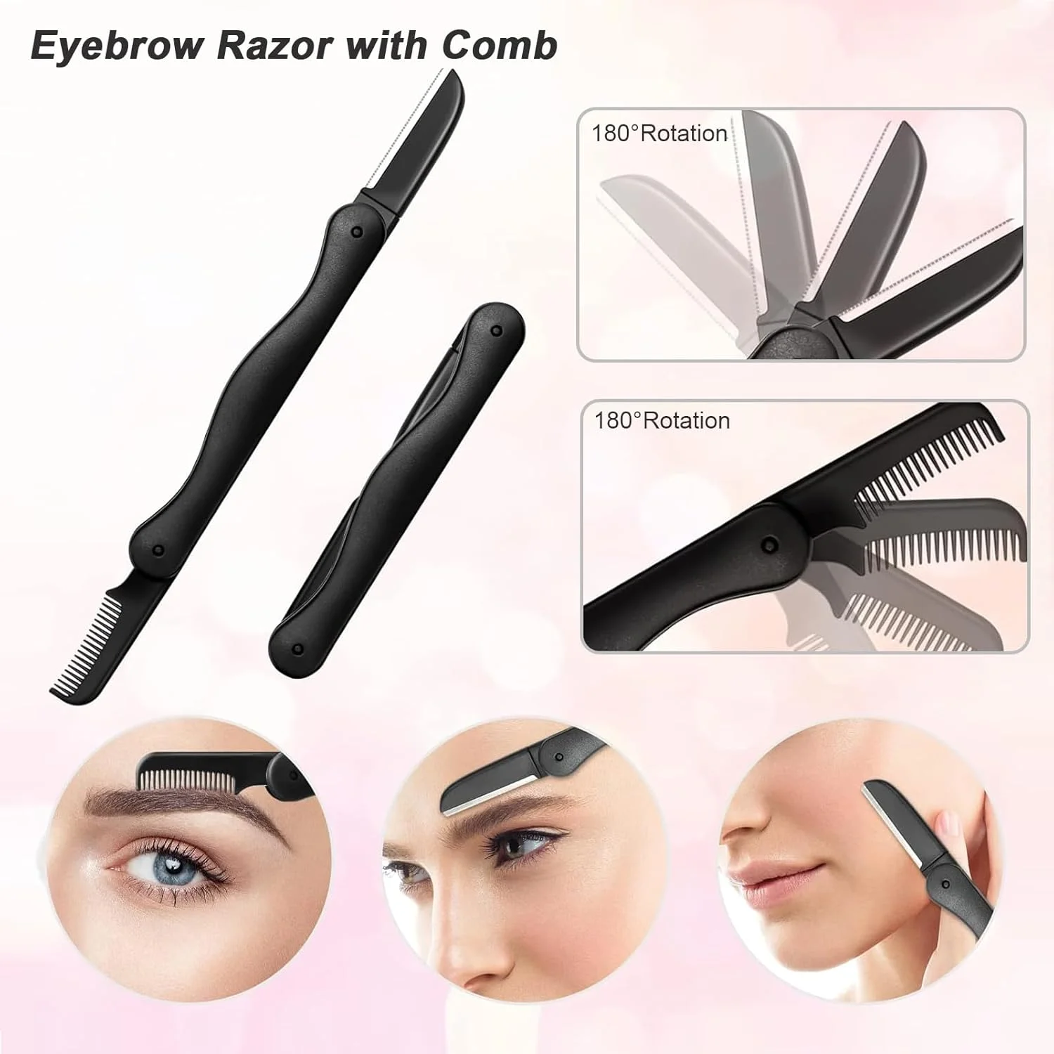 تیغ ابرو، کیت 5 در 1 ابرو، ست حرفه ای اصلاح ابرو، ست موزن ابرو برای زنان و مردان، شامل تیغ ابرو، برس، شانه، قیچی ابرو، موچین تیغ ابرو، کیت 5 در 1 ابرو، ست حرفه ای اصلاح ابرو، ست موزن ابرو برای زنان و مردان، شامل تیغ ابرو، برس، شانه، قیچی ابرو، موچین