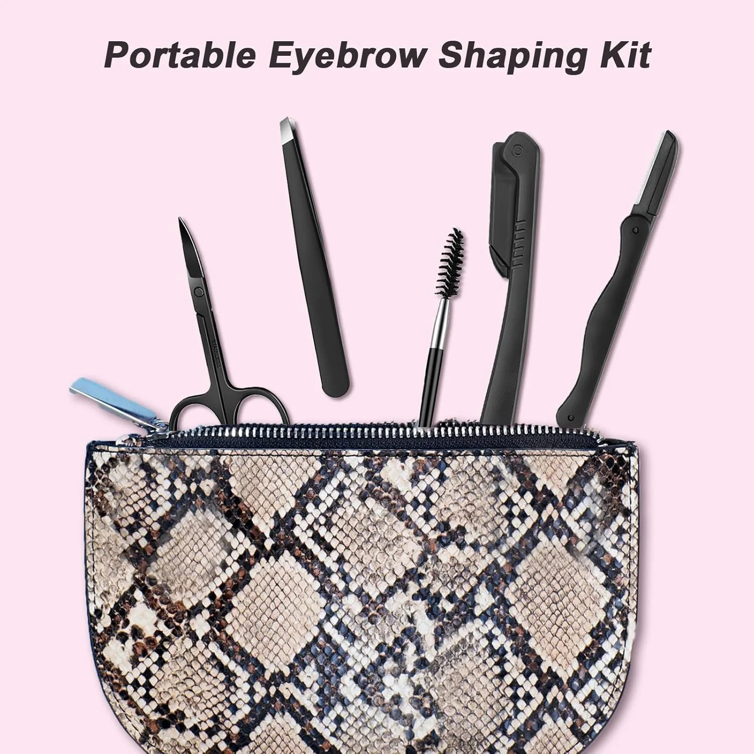 تیغ ابرو، کیت 5 در 1 ابرو، ست حرفه ای اصلاح ابرو، ست موزن ابرو برای زنان و مردان، شامل تیغ ابرو، برس، شانه، قیچی ابرو، موچین تیغ ابرو، کیت 5 در 1 ابرو، ست حرفه ای اصلاح ابرو، ست موزن ابرو برای زنان و مردان، شامل تیغ ابرو، برس، شانه، قیچی ابرو، موچین