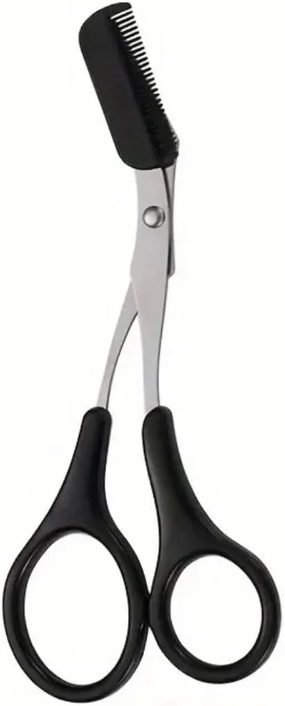 قیچی ابرو حرفه ای با شانه راهنما، ابزار پیرایش دقیق، طراحی ضد آب قیچی ابرو حرفه ای با شانه راهنما، ابزار پیرایش دقیق، طراحی ضد آب