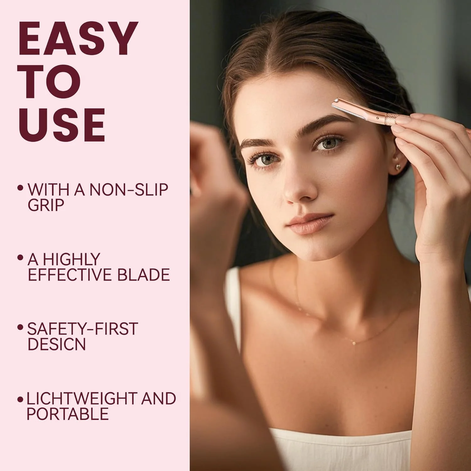 تیغ ابرو - تیغ صورت زنانه - ابزار درماپلنینگ صورت برای لایه برداری و از بین بردن موهای کرکی با 12 تیغه یدک - تیغ اصلاح صورت درماپلین - رزگلد تیغ ابرو - تیغ صورت زنانه - ابزار درماپلنینگ صورت برای لایه برداری و از بین بردن موهای کرکی با 12 تیغه یدک - تیغ اصلاح صورت درماپلین - رزگلد