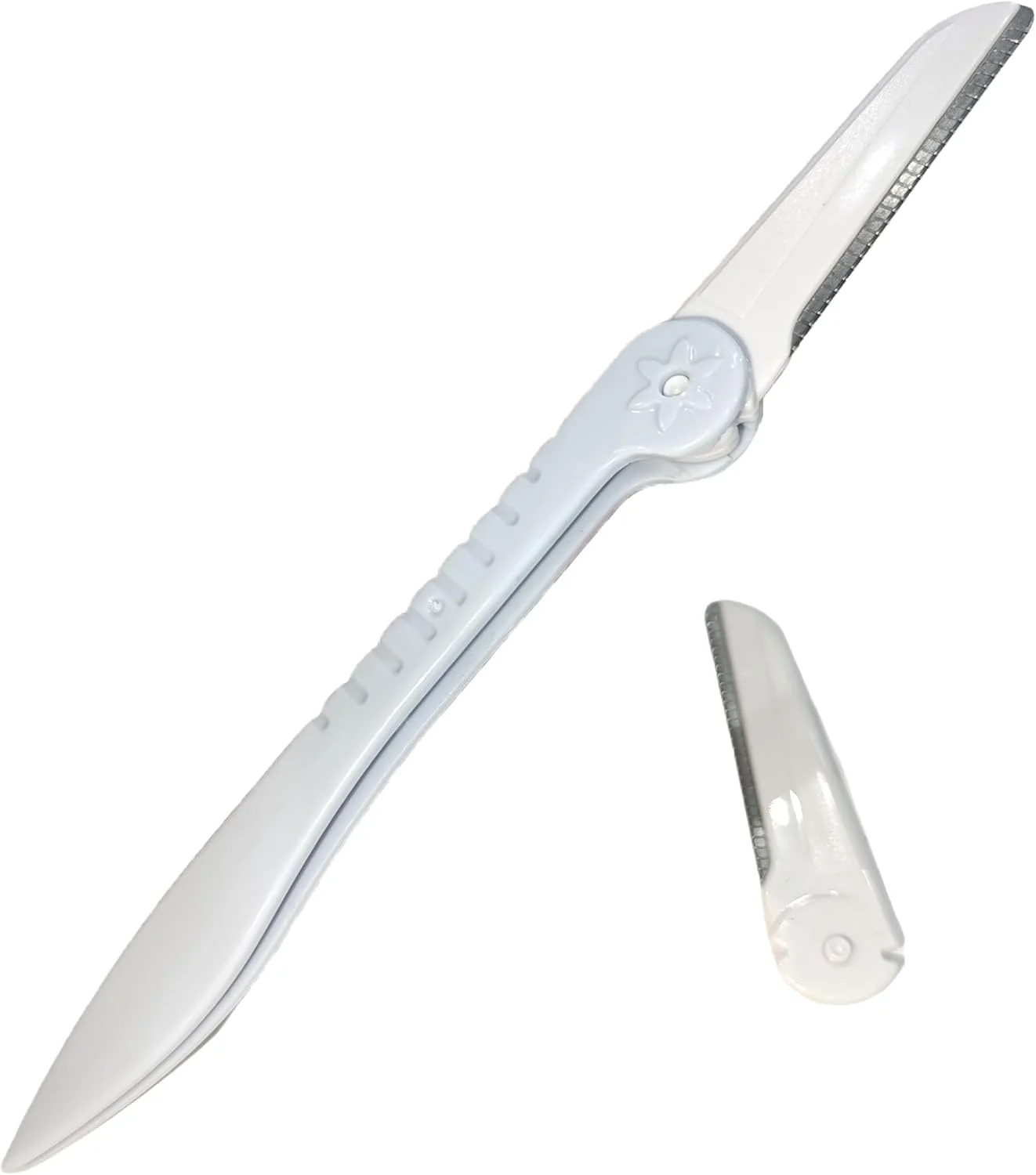 ابزار اصلاح ابرو و موهای صورت تاشو و قابل حمل با تیغه مشبک ملایم به همراه تیغه های یدکی اضافی استیل ضد زنگ، مناسب برای مراقبت از پوست (آبی) ابزار اصلاح ابرو و موهای صورت تاشو و قابل حمل با تیغه مشبک ملایم به همراه تیغه های یدکی اضافی استیل ضد زنگ، مناسب برای مراقبت از پوست (آبی)