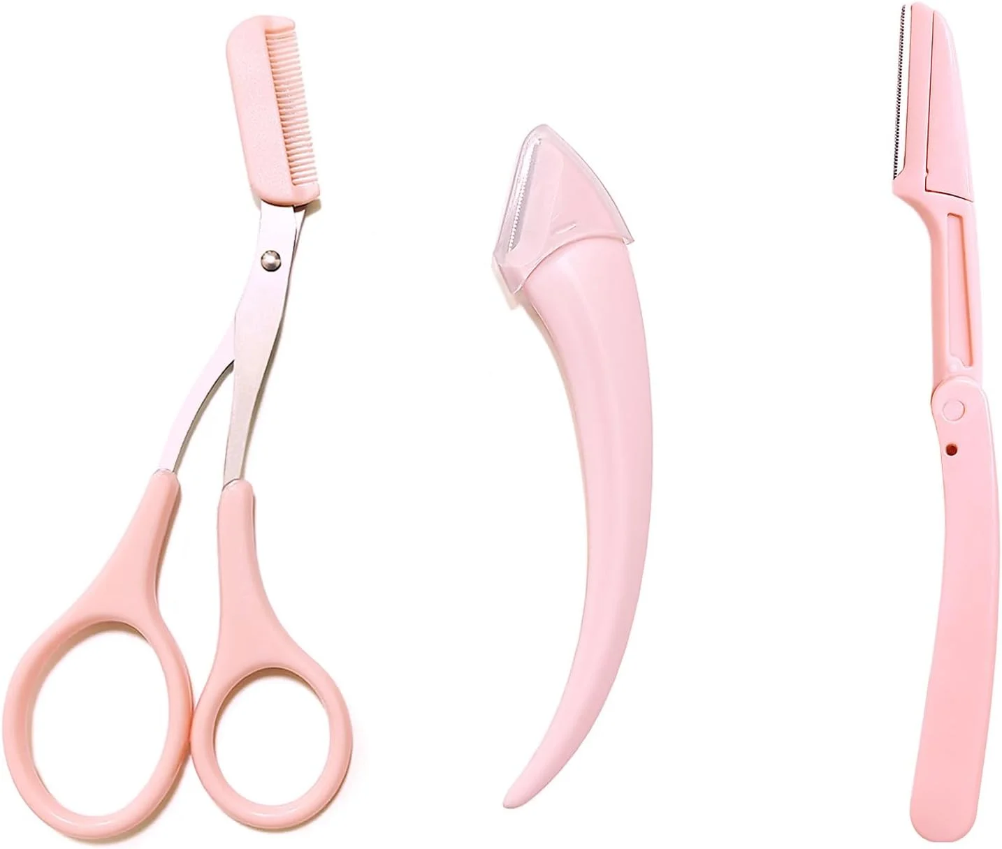 ست قیچی ابرو 3 تکه Oasisgalore صورتی با شانه - کیت اصلاح حرفه ای برای خانم ها - تریمر تاشو، قیچی ابرو و چاقوی خراش ابرو ست قیچی ابرو 3 تکه Oasisgalore صورتی با شانه - کیت اصلاح حرفه ای برای خانم ها - تریمر تاشو، قیچی ابرو و چاقوی خراش ابرو