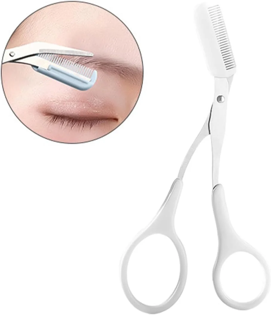 قیچی ابرو Nicear به همراه شانه، موزن، قیچی، مژه، شانه ابرو برای آقایان و بانوان، بسته 2 عددی قیچی ابرو Nicear به همراه شانه، موزن، قیچی، مژه، شانه ابرو برای آقایان و بانوان، بسته 2 عددی