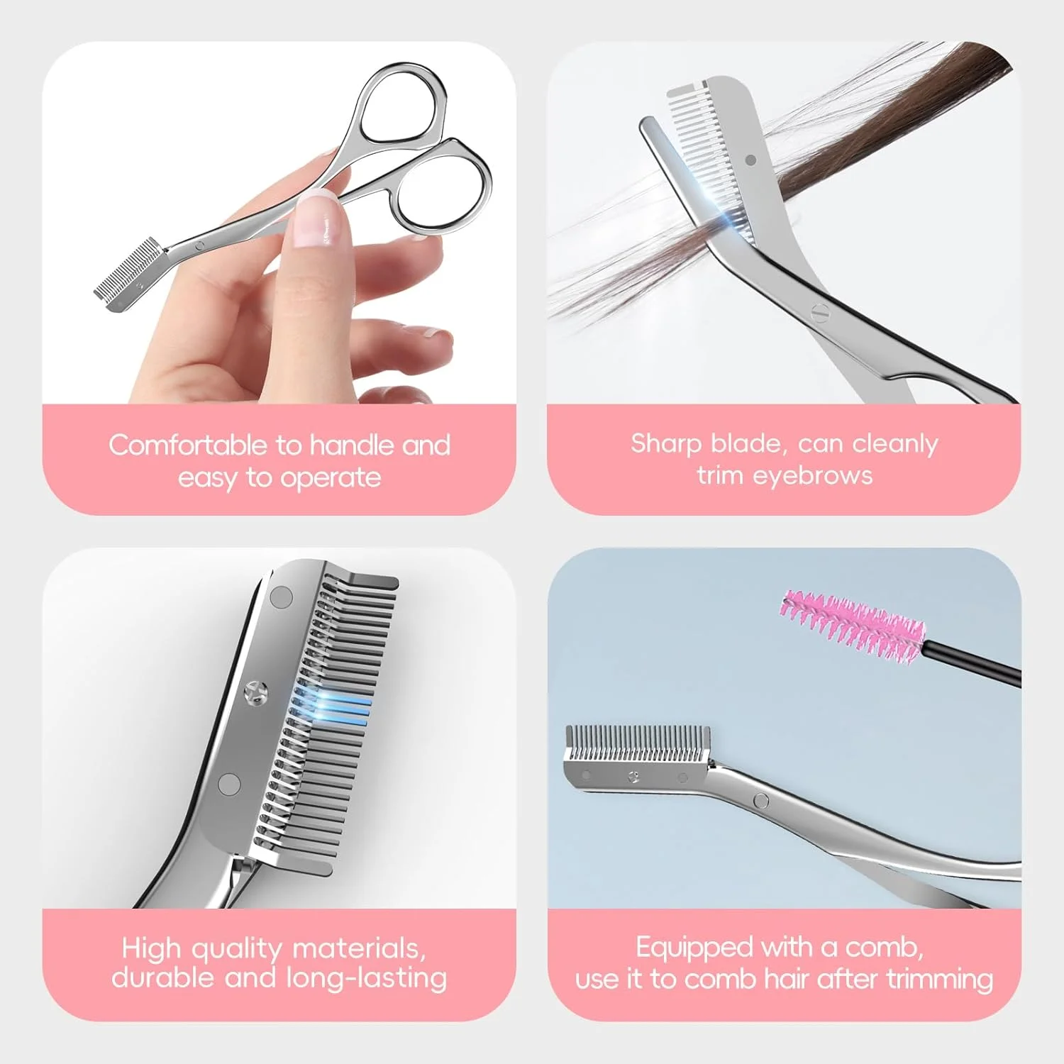 ست پیرایش 2 عددی نالاینا، قیچی اصلاح ابرو، قیچی ابرو استیل ضد زنگ به همراه شانه برای خانم ها و آقایان، قیچی اصلاح ابرو برای فرم دادن دقیق ابرو، نقره ای (به همراه برس) ست پیرایش 2 عددی نالاینا، قیچی اصلاح ابرو، قیچی ابرو استیل ضد زنگ به همراه شانه برای خانم ها و آقایان، قیچی اصلاح ابرو برای فرم دادن دقیق ابرو، نقره ای (به همراه برس)