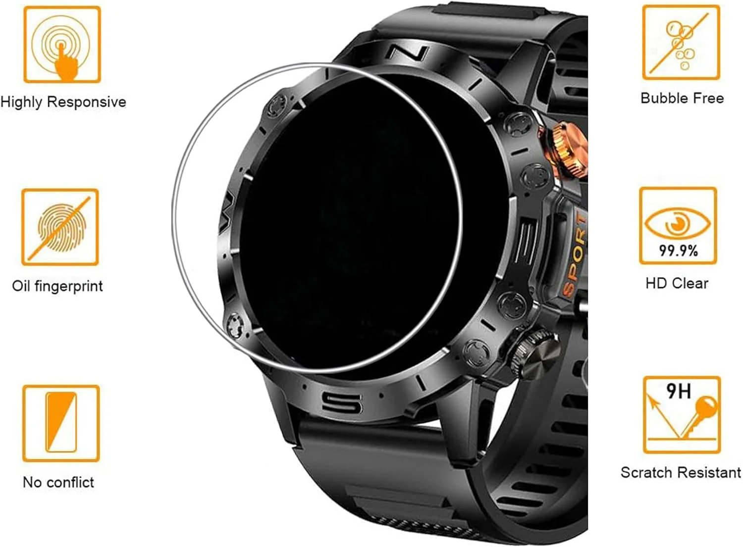 محافظ صفحه نمایش شیشه ای تمپرد 9H ساعت هوشمند Tznzxm برای K59 / ST19 1.43 اینچی (بسته 4 عددی)، سازگار با GLONHI K59 Pro / LIGE K59 / SIEMORL ST19 / LIGE ST19 / ESFOE ST19 محافظ صفحه نمایش شیشه ای تمپرد 9H ساعت هوشمند Tznzxm برای K59 / ST19 1.43 اینچی (بسته 4 عددی)، سازگار با GLONHI K59 Pro / LIGE K59 / SIEMORL ST19 / LIGE ST19 / ESFOE ST19