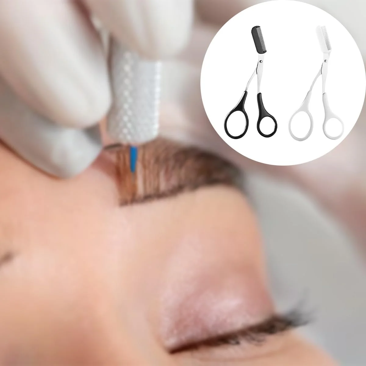 قیچی ابرو Nicear به همراه شانه، موزن، قیچی، مژه، شانه ابرو برای آقایان و بانوان، بسته 2 عددی قیچی ابرو Nicear به همراه شانه، موزن، قیچی، مژه، شانه ابرو برای آقایان و بانوان، بسته 2 عددی