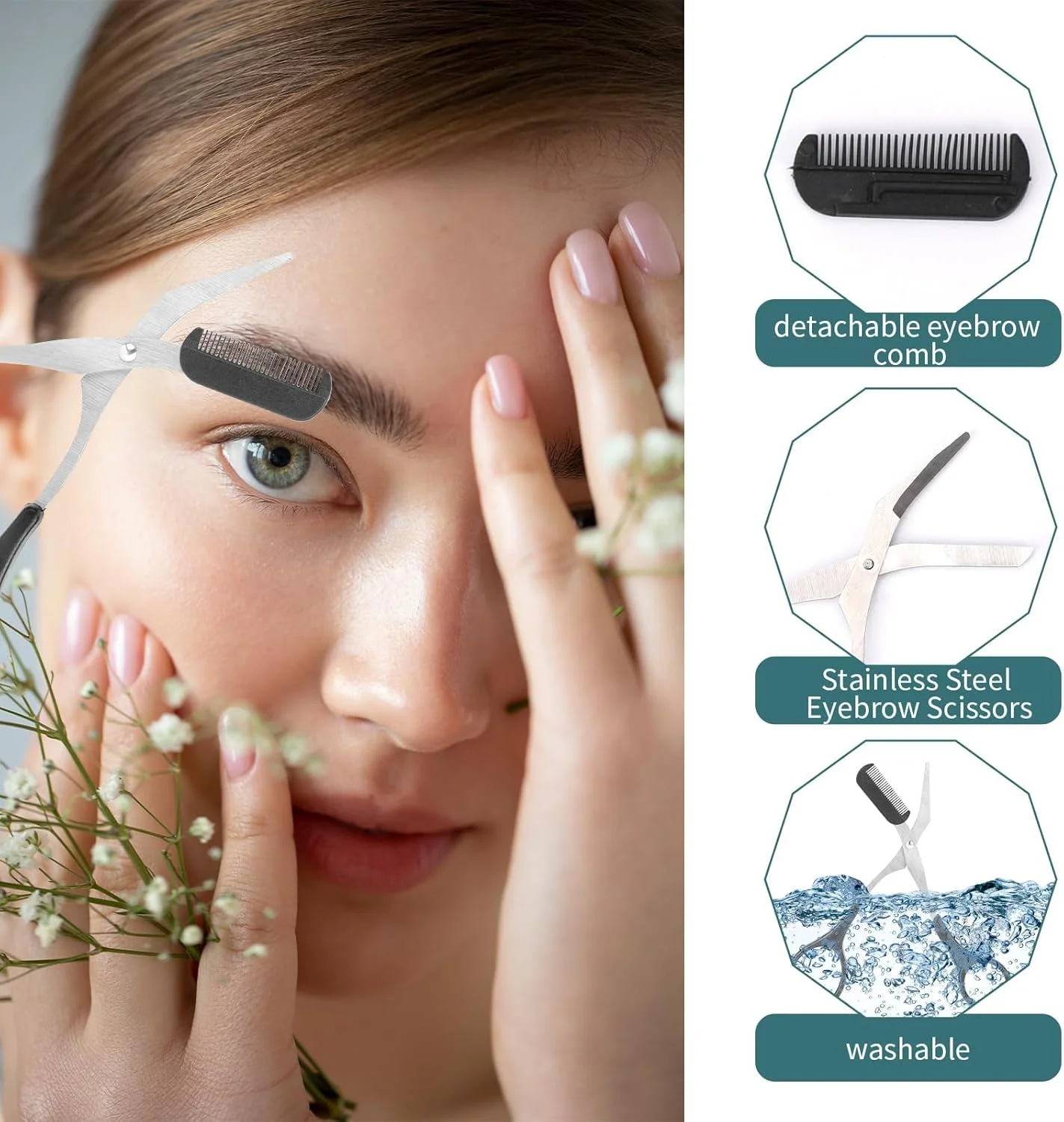 قیچی ابرو پاپوریچ همراه با شانه، قیچی اصلاح ابرو دقیق و حرفه ای، قیچی پیرایش ابرو، با شانه و دسته های ضد لغزش، قیچی ابرو برای اصلاح موهای زائد، مناسب برای آقایان و بانوان (مشکی) قیچی ابرو پاپوریچ همراه با شانه، قیچی اصلاح ابرو دقیق و حرفه ای، قیچی پیرایش ابرو، با شانه و دسته های ضد لغزش، قیچی ابرو برای اصلاح موهای زائد، مناسب برای آقایان و بانوان (مشکی)