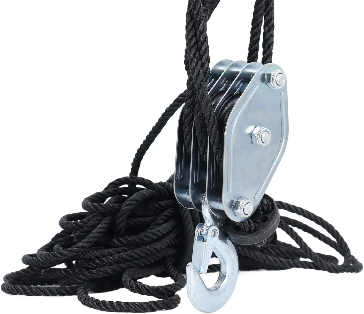 سیستم قرقره بالابر طنابی Vomeko، بلوک قرقره سنگین، بلوک سنگین 4400 پوندی 8:1 برای بلند کردن بار سیستم قرقره بالابر طنابی Vomeko، بلوک قرقره سنگین، بلوک سنگین 4400 پوندی 8:1 برای بلند کردن بار