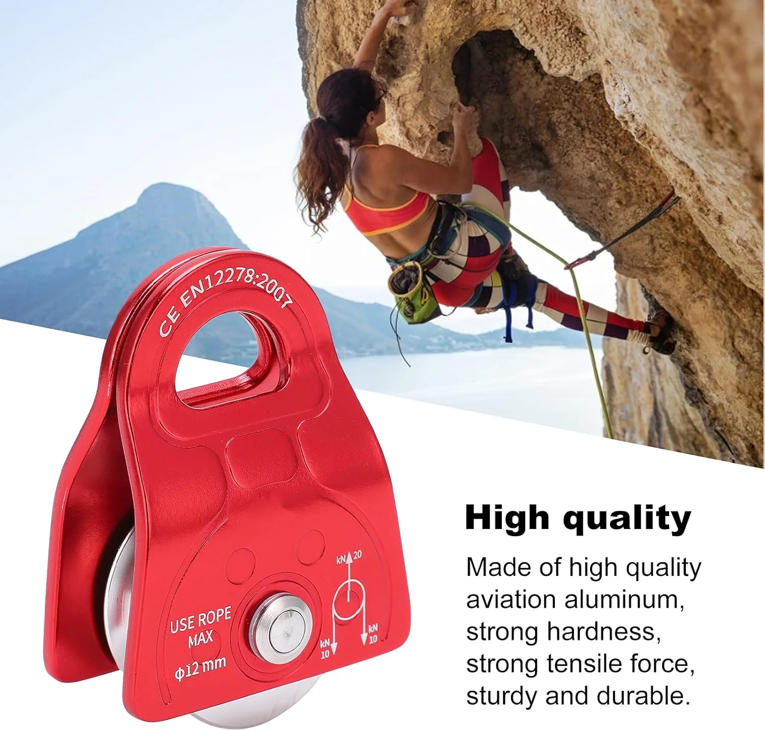 قرقره کوهنوردی در فضای باز Vomeko، آلومینیوم هوانوردی، مناسب برای کوهنوردی، عملیات در ارتفاعات بالا، فرود سریع، نجات و غیره قرقره کوهنوردی در فضای باز Vomeko، آلومینیوم هوانوردی، مناسب برای کوهنوردی، عملیات در ارتفاعات بالا، فرود سریع، نجات و غیره