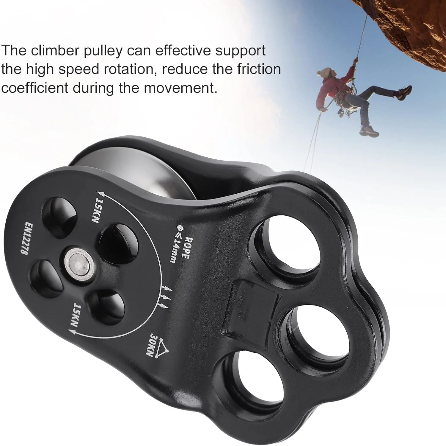 قرقره صعود کننده Vomeko 30KN، قرقره سه سوراخه صعود، یک قرقره کششی مورد استفاده برای صعود، فرود سریع، سر خوردن در ارتفاع بالا و سایر فعالیت ها. قرقره صعود کننده Vomeko 30KN، قرقره سه سوراخه صعود، یک قرقره کششی مورد استفاده برای صعود، فرود سریع، سر خوردن در ارتفاع بالا و سایر فعالیت ها.