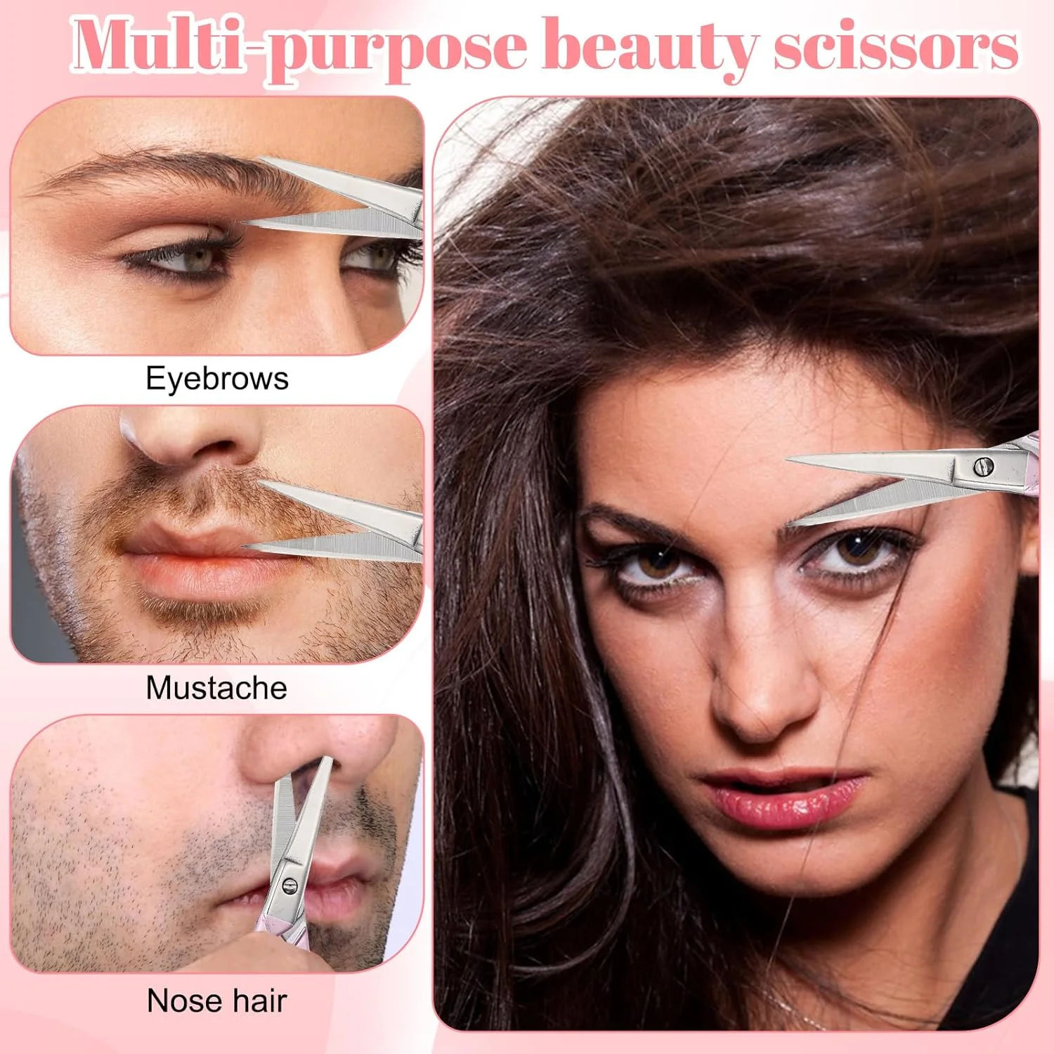 قیچی ریش مردانه استیل ضد زنگ Nogeqi، بسته 2 عددی، قیچی ابرو حرفه ای، قیچی ابرو با کیف PU، قیچی موی بینی با نوک برای ریش، مژه، صورت (آبی، صورتی) قیچی ریش مردانه استیل ضد زنگ Nogeqi، بسته 2 عددی، قیچی ابرو حرفه ای، قیچی ابرو با کیف PU، قیچی موی بینی با نوک برای ریش، مژه، صورت (آبی، صورتی)