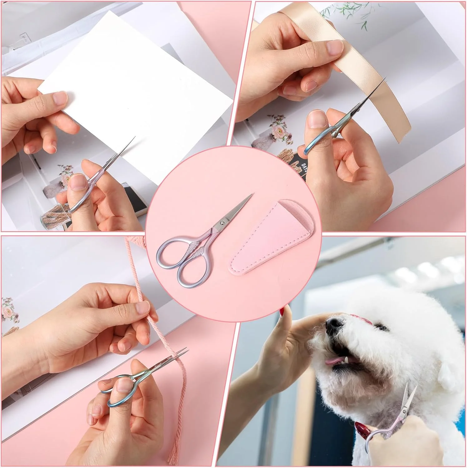 قیچی ریش مردانه استیل ضد زنگ Nogeqi، بسته 2 عددی، قیچی ابرو حرفه ای، قیچی ابرو با کیف PU، قیچی موی بینی با نوک برای ریش، مژه، صورت (آبی، صورتی) قیچی ریش مردانه استیل ضد زنگ Nogeqi، بسته 2 عددی، قیچی ابرو حرفه ای، قیچی ابرو با کیف PU، قیچی موی بینی با نوک برای ریش، مژه، صورت (آبی، صورتی)