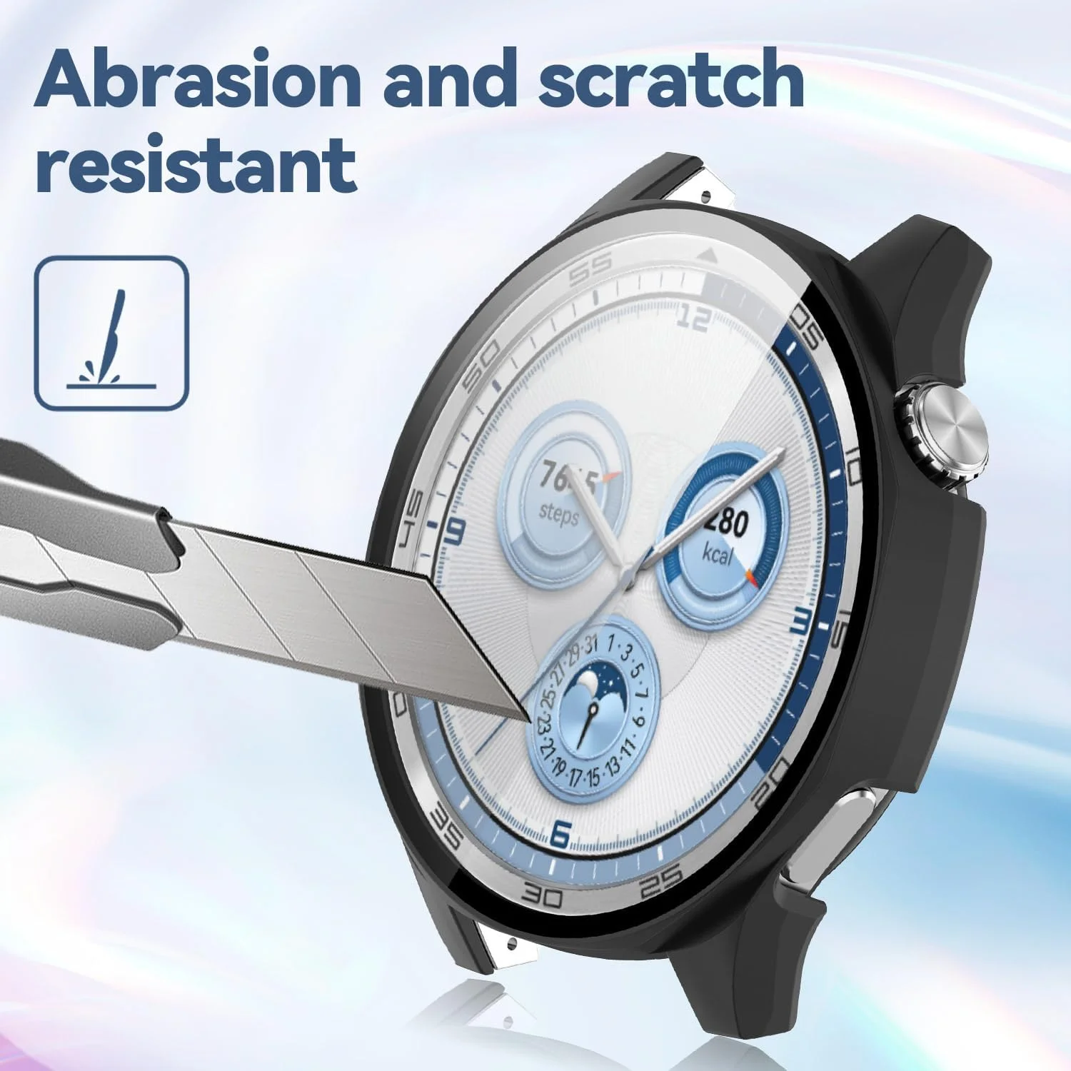 محافظ صفحه نمایش و کیس T Tersely (دو عددی) برای ساعت هوشمند Huawei Watch GT5 46mm، پوشش کامل ضد خش و ضد ضربه PC سخت با شیشه حرارت دیده سازگار با Huawei Watch GT5 (مشکی)