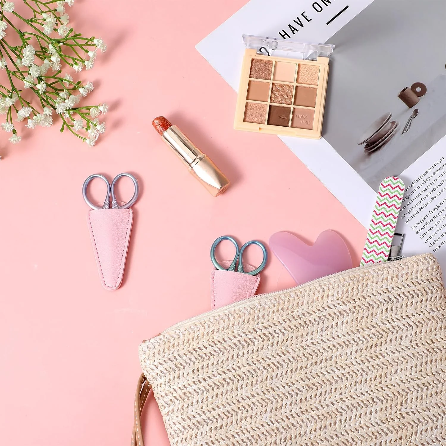 قیچی ریش مردانه استیل ضد زنگ Nogeqi، بسته 2 عددی، قیچی ابرو حرفه ای، قیچی ابرو با کیف PU، قیچی موی بینی با نوک برای ریش، مژه، صورت (آبی، صورتی) قیچی ریش مردانه استیل ضد زنگ Nogeqi، بسته 2 عددی، قیچی ابرو حرفه ای، قیچی ابرو با کیف PU، قیچی موی بینی با نوک برای ریش، مژه، صورت (آبی، صورتی)