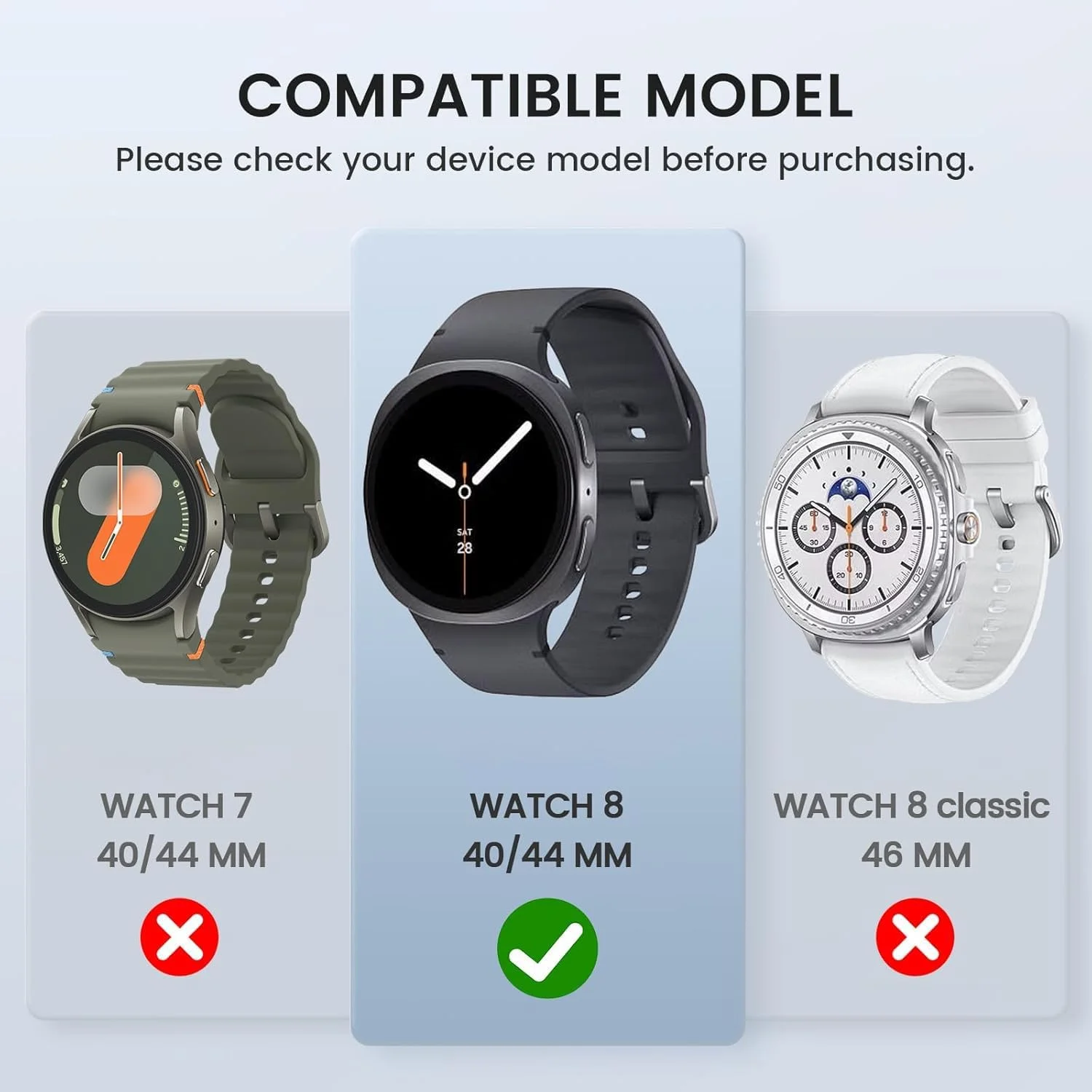 محافظ صفحه نمایش ساعت هوشمند برای گلکسی واچ 8 44 میلی‌متری، کاورهای ضربه‌گیر TPU نرم برای محافظت کامل در برابر افتادن، خراش و ضربه، بسته 3 عددی، (شفاف+مشکی+نقره‌ای)