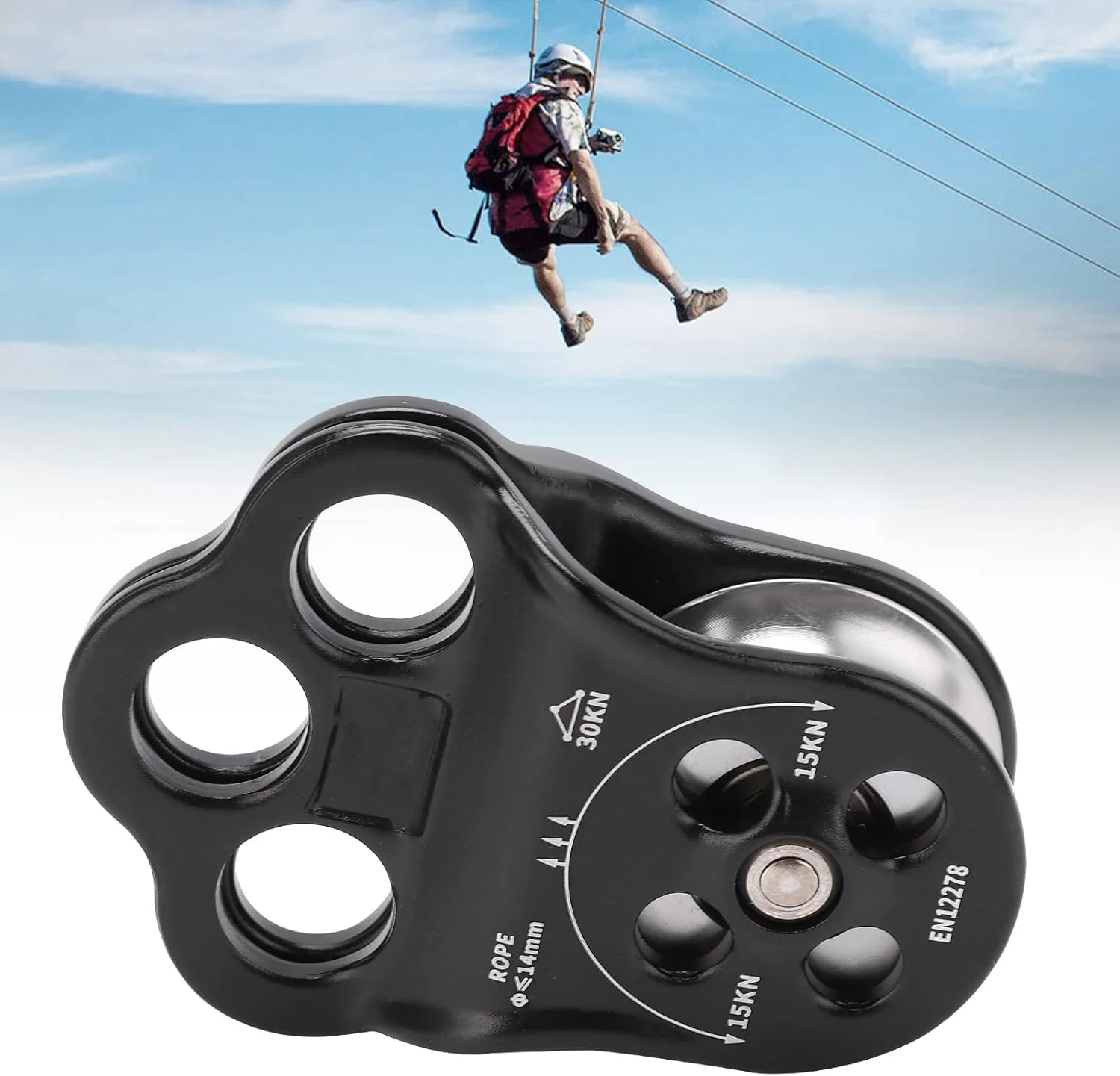 قرقره صعود کننده Vomeko 30KN، قرقره سه سوراخه صعود، یک قرقره کششی مورد استفاده برای صعود، فرود سریع، سر خوردن در ارتفاع بالا و سایر فعالیت ها. قرقره صعود کننده Vomeko 30KN، قرقره سه سوراخه صعود، یک قرقره کششی مورد استفاده برای صعود، فرود سریع، سر خوردن در ارتفاع بالا و سایر فعالیت ها.