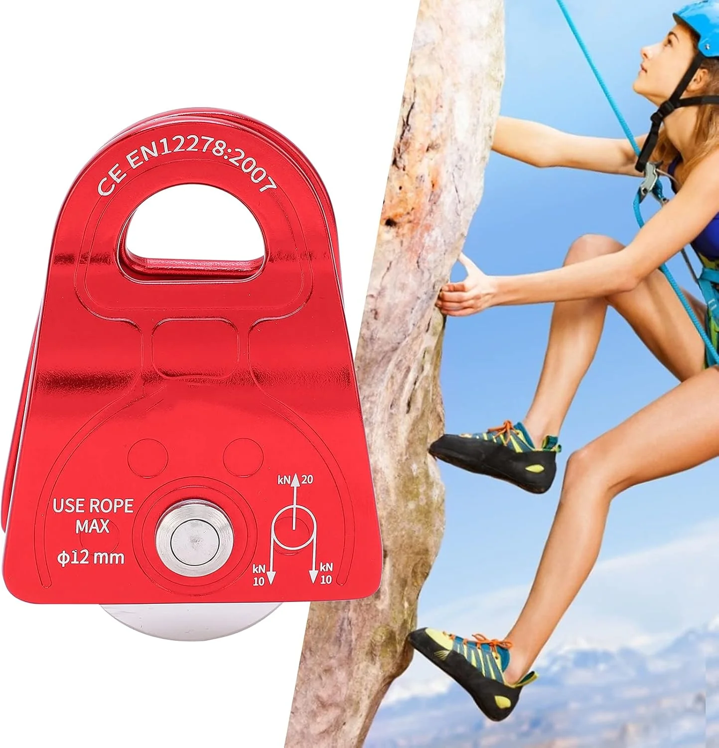 قرقره کوهنوردی در فضای باز Vomeko، آلومینیوم هوانوردی، مناسب برای کوهنوردی، عملیات در ارتفاعات بالا، فرود سریع، نجات و غیره قرقره کوهنوردی در فضای باز Vomeko، آلومینیوم هوانوردی، مناسب برای کوهنوردی، عملیات در ارتفاعات بالا، فرود سریع، نجات و غیره