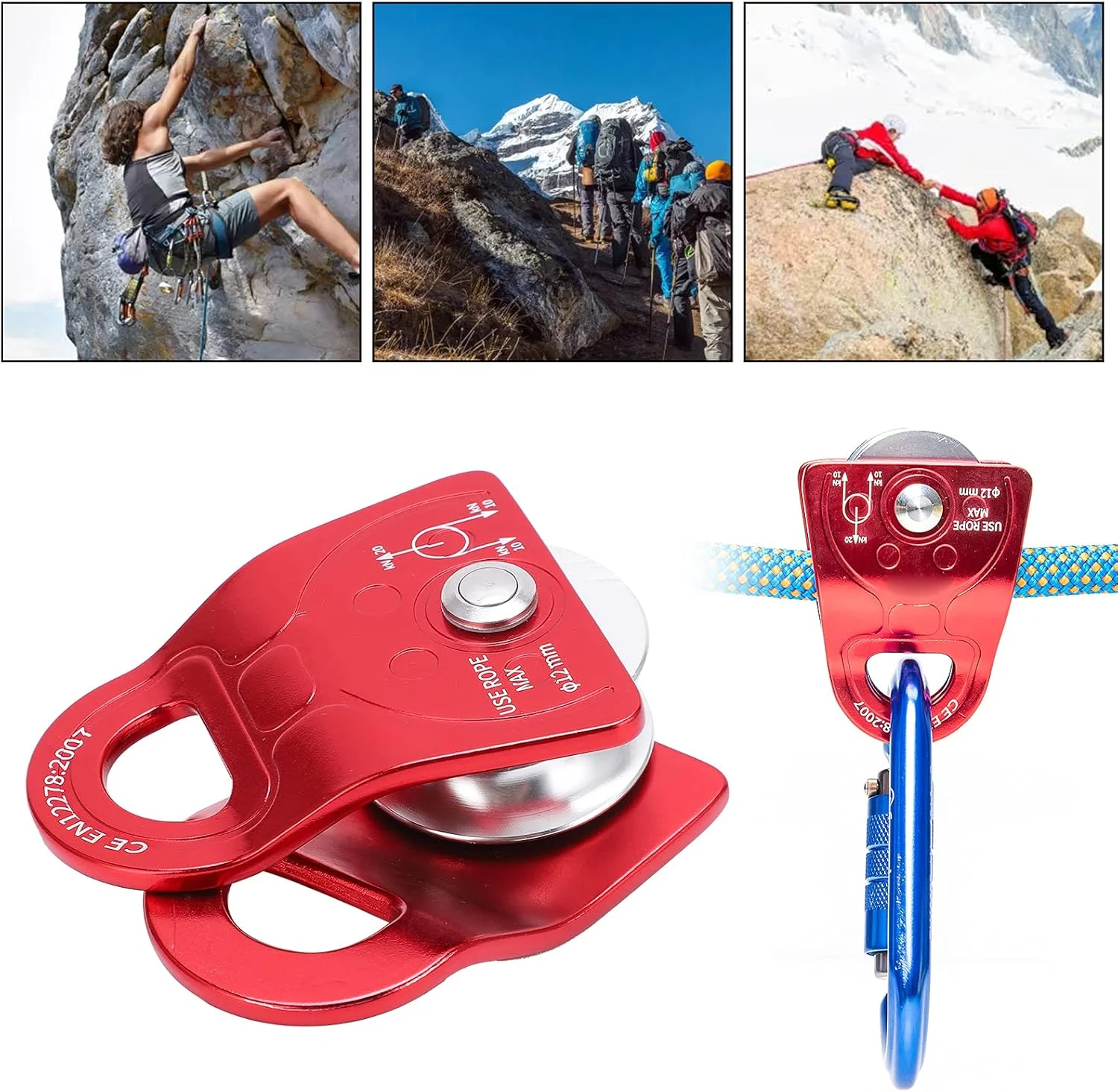 قرقره کوهنوردی در فضای باز Vomeko، آلومینیوم هوانوردی، مناسب برای کوهنوردی، عملیات در ارتفاعات بالا، فرود سریع، نجات و غیره قرقره کوهنوردی در فضای باز Vomeko، آلومینیوم هوانوردی، مناسب برای کوهنوردی، عملیات در ارتفاعات بالا، فرود سریع، نجات و غیره