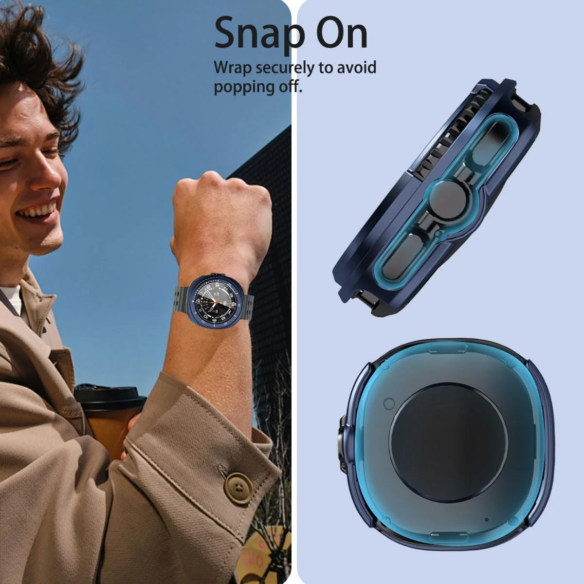 محافظ صفحه نمایش ساعت هوشمند برای گلکسی واچ 8 کلاسیک 46 میلی‌متری، پوشش فیلم شیشه‌ای سخت حرارت دیده ضد جاسوسی، قاب PC سخت برای محافظت در برابر افتادن، خراش و ضربه، 2 عدد