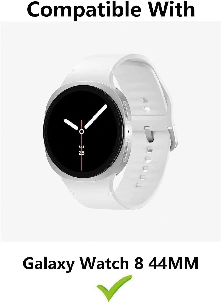 محافظ صفحه نمایش ساعت هوشمند برای گلکسی واچ 8 44 میلی‌متری، محافظ نرم و سبک TPU برای محافظت در برابر افتادن، خراش و ضربه، قاب محافظ انعطاف‌پذیر با پوشش کامل صفحه نمایش، 2 عددی