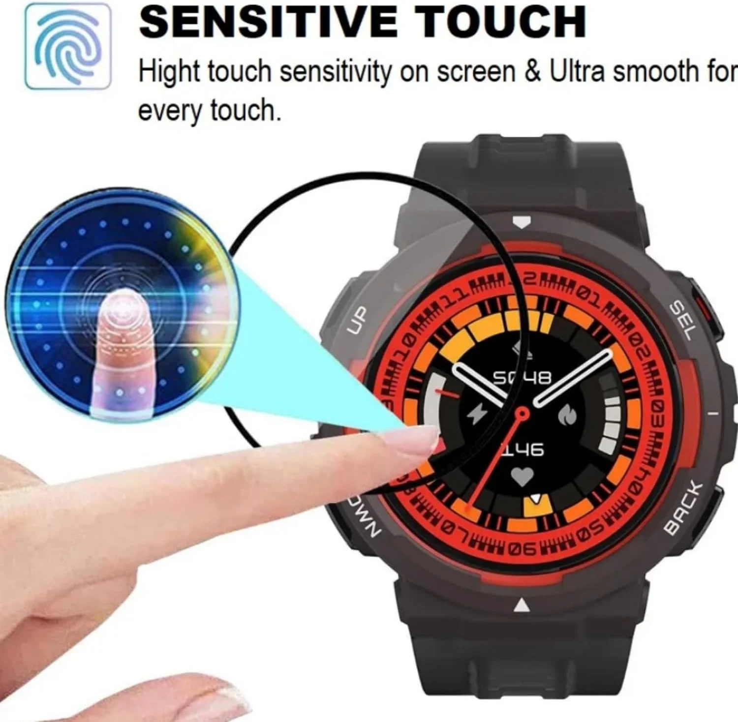 محافظ صفحه نمایش لبه منحنی سه بعدی SKEIDO مناسب برای ساعت هوشمند Amazfit Active Edge، پوشش کامل، 2 عدد محافظ صفحه نمایش لبه منحنی سه بعدی SKEIDO مناسب برای ساعت هوشمند Amazfit Active Edge، پوشش کامل، 2 عدد