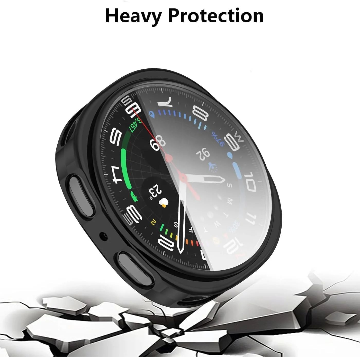 محافظ صفحه نمایش ساعت هوشمند برای گلکسی واچ 8 44 میلی‌متری، محافظ نرم و سبک TPU برای محافظت در برابر افتادن، خراش و ضربه، قاب محافظ انعطاف‌پذیر با پوشش کامل صفحه نمایش، 2 عددی