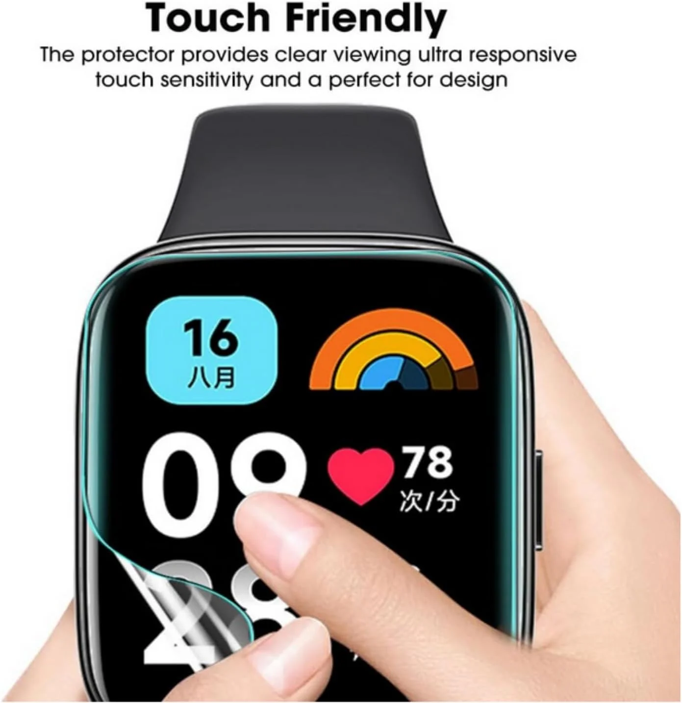 محافظ صفحه نمایش نرم و شفاف SKEIDO مناسب برای ساعت Redmi Watch 4، محافظ ضد خش HD از جنس هیدروژل برای ساعت هوشمند Mi Redmi Watch4 (TPU نرم) (2 عدد)