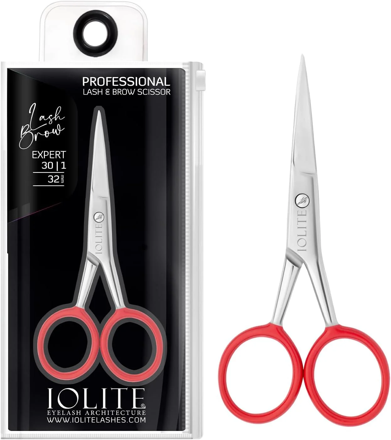 قیچی حرفه ای مژه و ابرو آیولیت – مدل Expert 30 | قیچی پیرایش دقیق استیل ضد زنگ برای اکستنشن مژه، ابرو، موهای صورت و استفاده در سالن – تیغه 32 میلی متری – فوق العاده تیز و ارگونومیک قیچی حرفه ای مژه و ابرو آیولیت – مدل Expert 30 | قیچی پیرایش دقیق استیل ضد زنگ برای اکستنشن مژه، ابرو، موهای صورت و استفاده در سالن – تیغه 32 میلی متری – فوق العاده تیز و ارگونومیک