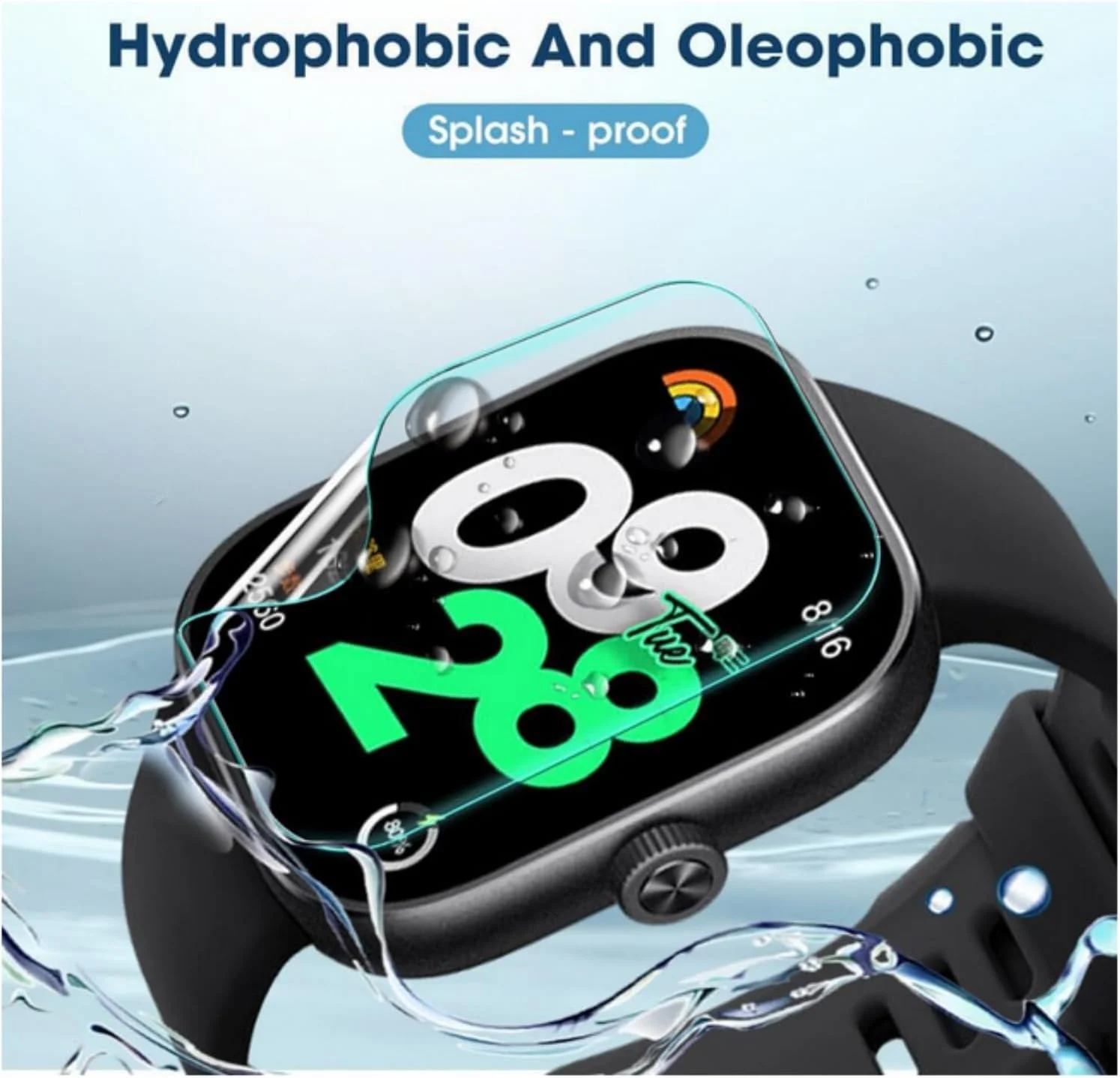 محافظ صفحه نمایش نرم و شفاف SKEIDO مناسب برای ساعت Redmi Watch 4، محافظ ضد خش HD از جنس هیدروژل برای ساعت هوشمند Mi Redmi Watch4 (TPU نرم) (2 عدد)