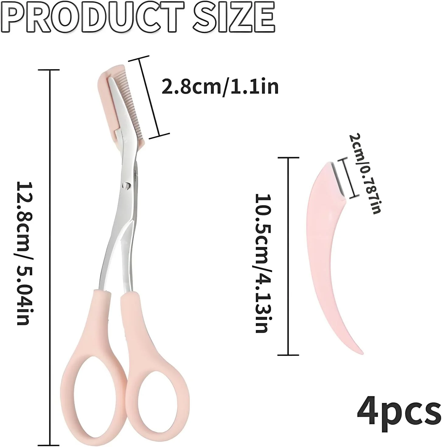 قیچی ابرو JIEHU، بسته 4 عددی، به همراه شانه، قیچی ابرو برای خانم ها، قیچی اصلاح ابرو برای آقایان و خانم ها (مشکی و صورتی) قیچی ابرو JIEHU، بسته 4 عددی، به همراه شانه، قیچی ابرو برای خانم ها، قیچی اصلاح ابرو برای آقایان و خانم ها (مشکی و صورتی)