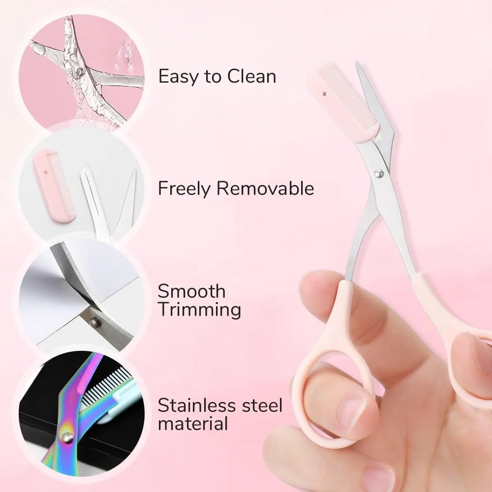 قیچی ابرو JIJIAOVE، قیچی ابرو ارتقا یافته با شانه، قیچی اصلاح ابرو استیل ضد زنگ ضد لغزش، ابزار آرایش قیچی شکل دهنده ابرو (سبز) قیچی ابرو JIJIAOVE، قیچی ابرو ارتقا یافته با شانه، قیچی اصلاح ابرو استیل ضد زنگ ضد لغزش، ابزار آرایش قیچی شکل دهنده ابرو (سبز)