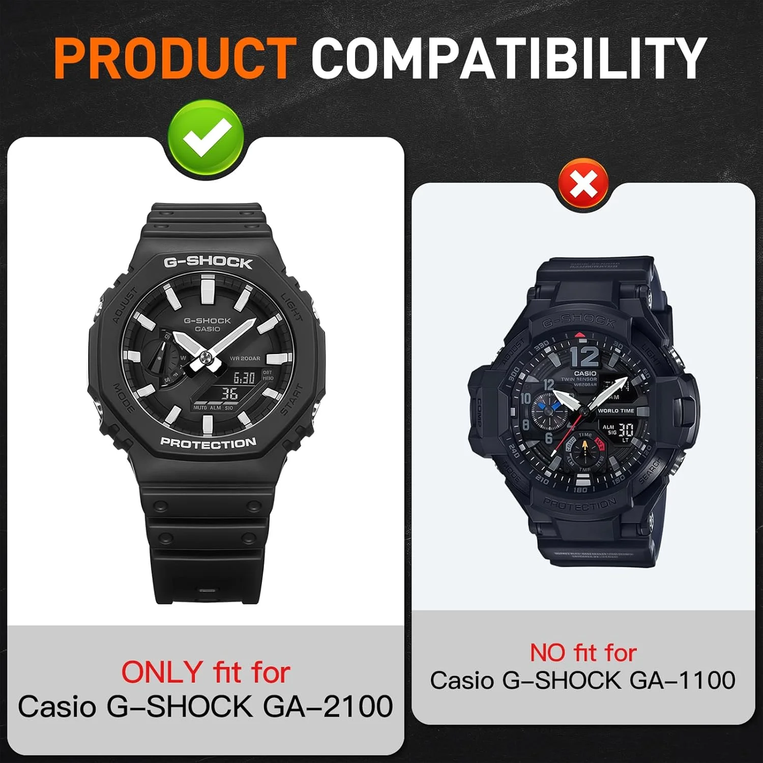 محافظ صفحه نمایش شیشه ای Suoman بسته 4 عددی مناسب برای ساعت هوشمند کاسیو G-SHOCK GA-2100، [ضد خش] پوشش کامل 2.5D سختی 9H فیلم محافظ صفحه نمایش شیشه ای فوق العاده نازک