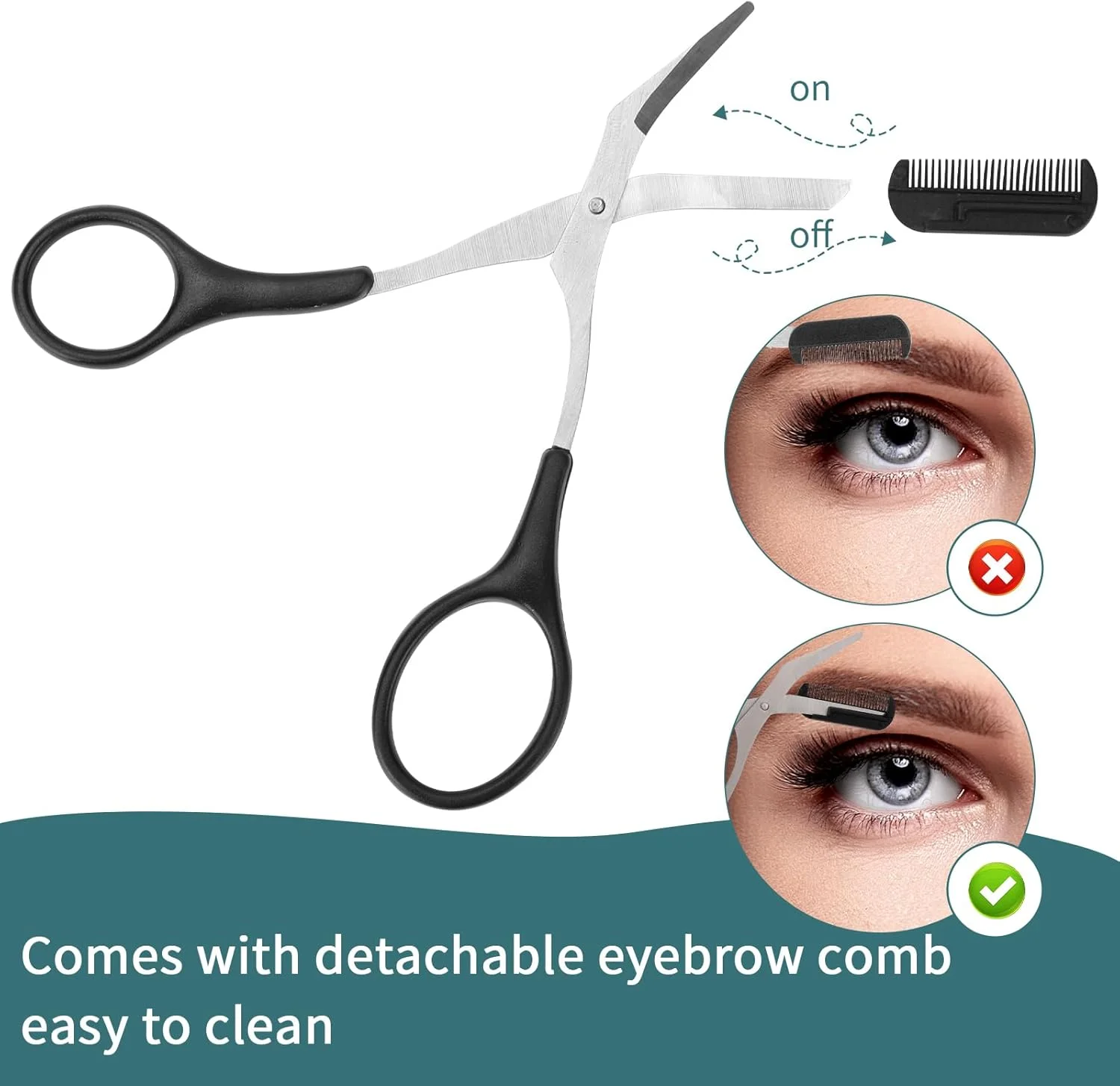 قیچی ابرو حرفه ای KALIONE با شانه و دسته های ضد لغزش برای آقایان و بانوان قیچی ابرو حرفه ای KALIONE با شانه و دسته های ضد لغزش برای آقایان و بانوان