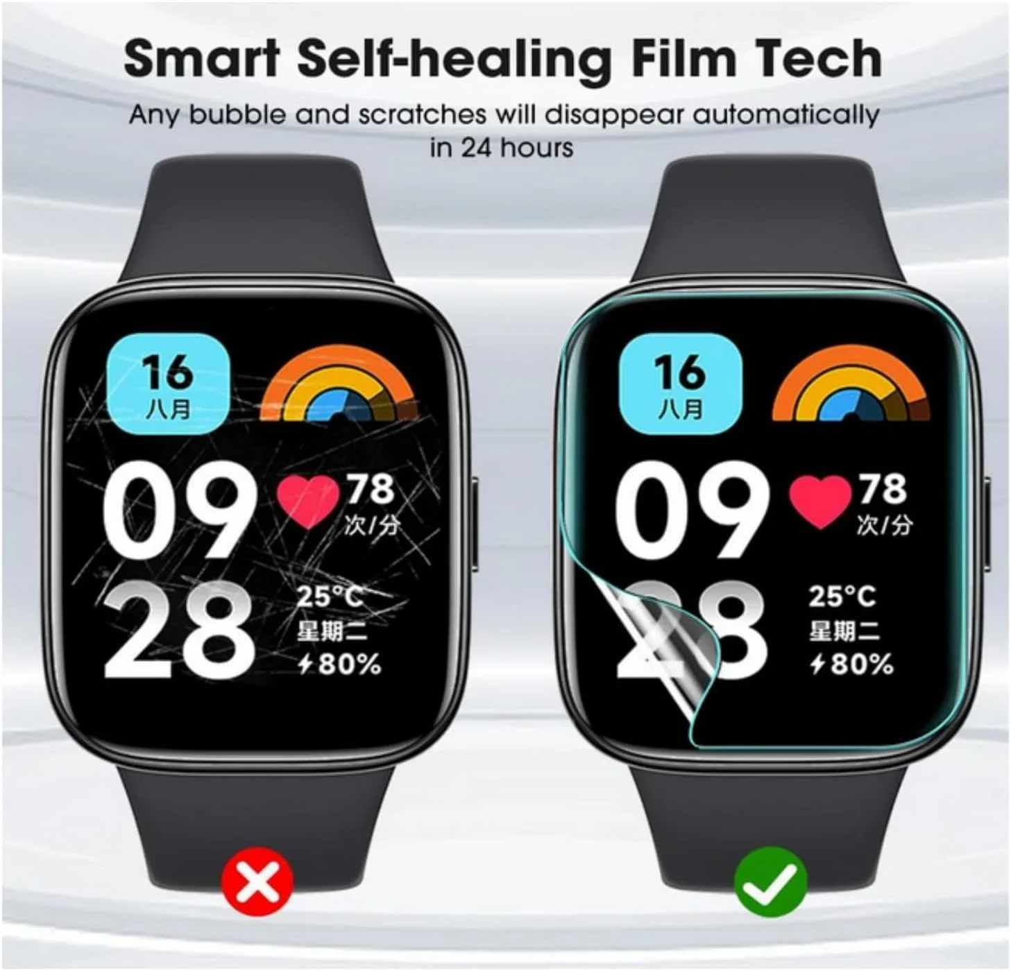 محافظ صفحه نمایش نرم و شفاف SKEIDO مناسب برای ساعت Redmi Watch 4، محافظ ضد خش HD از جنس هیدروژل برای ساعت هوشمند Mi Redmi Watch4 (TPU نرم) (2 عدد)