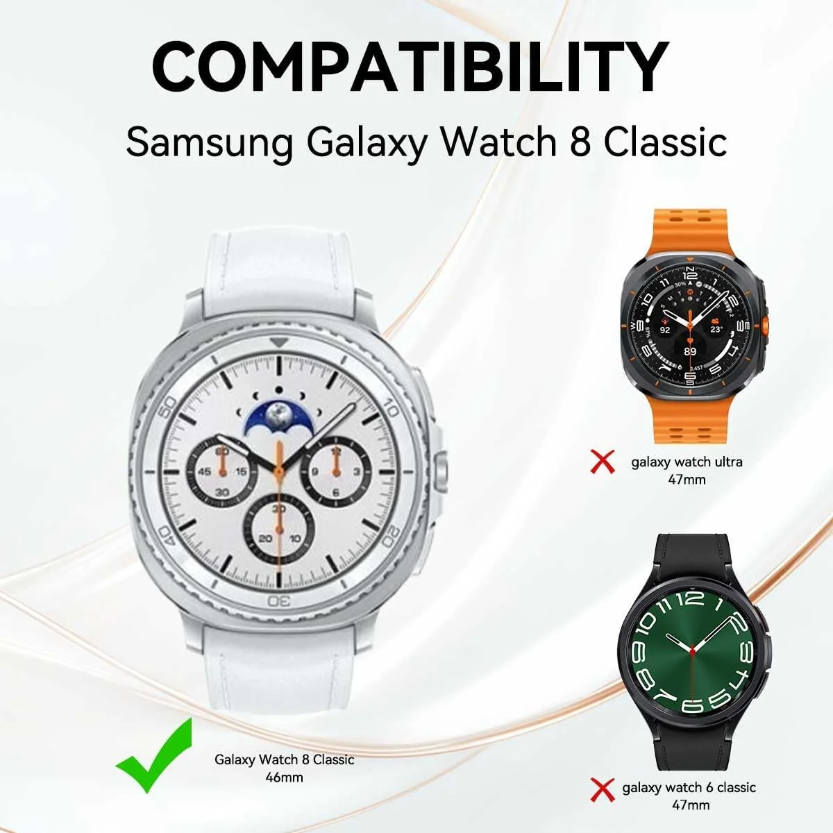 محافظ صفحه نمایش شیشه ای حرارت دیده با سختی 9H برای ساعت هوشمند سامسونگ گلکسی واچ 8 کلاسیک (46 میلی متر) (بسته 3 عددی)