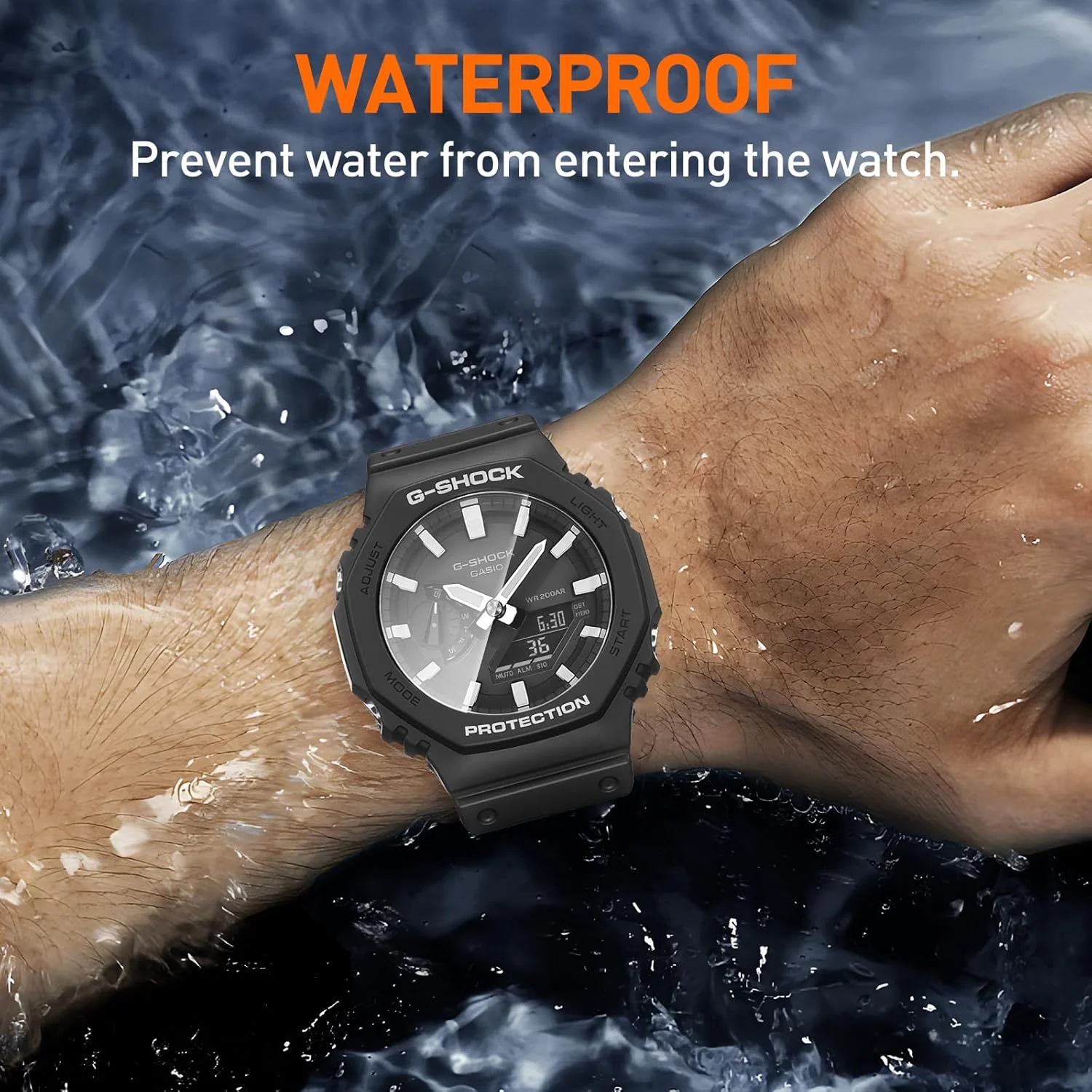 محافظ صفحه نمایش شیشه ای Suoman بسته 4 عددی مناسب برای ساعت هوشمند کاسیو G-SHOCK GA-2100، [ضد خش] پوشش کامل 2.5D سختی 9H فیلم محافظ صفحه نمایش شیشه ای فوق العاده نازک