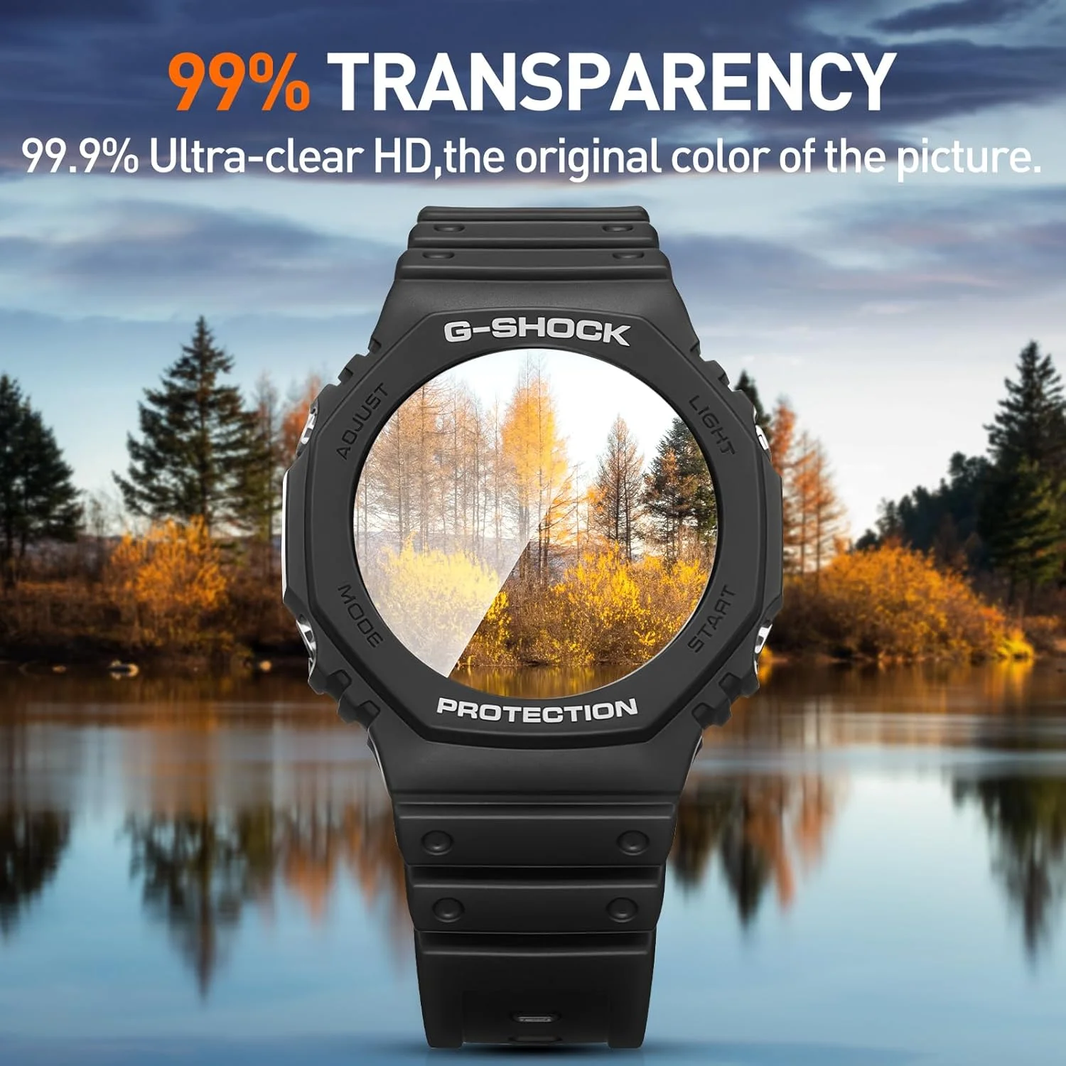 محافظ صفحه نمایش شیشه ای Suoman بسته 4 عددی مناسب برای ساعت هوشمند کاسیو G-SHOCK GA-2100، [ضد خش] پوشش کامل 2.5D سختی 9H فیلم محافظ صفحه نمایش شیشه ای فوق العاده نازک