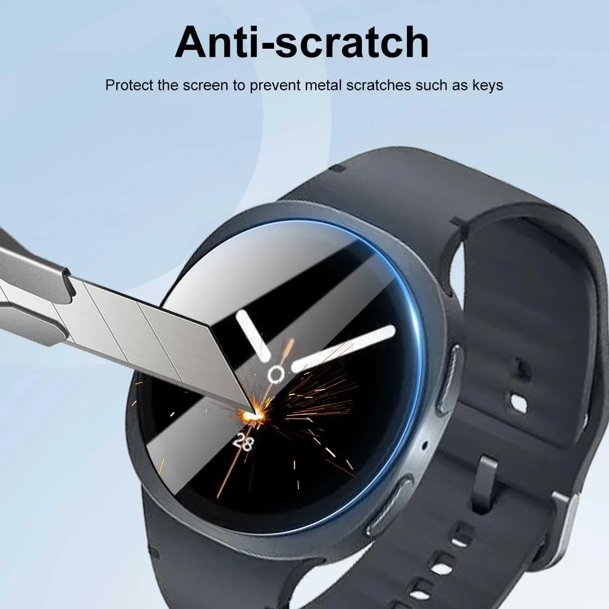 محافظ صفحه نمایش شیشه ای حرارت دیده با سختی 9H برای ساعت هوشمند سامسونگ گلکسی واچ 8 (44 میلی متر) (بسته 3 عددی)، محافظ صفحه نمایش فیلم گارد برای گلکسی واچ 8 2025