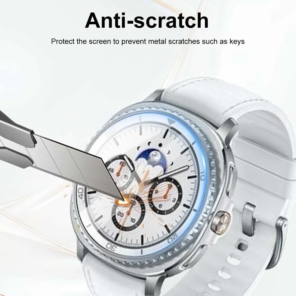 محافظ صفحه نمایش شیشه ای حرارت دیده با سختی 9H برای ساعت هوشمند سامسونگ گلکسی واچ 8 کلاسیک (46 میلی متر) (بسته 3 عددی)