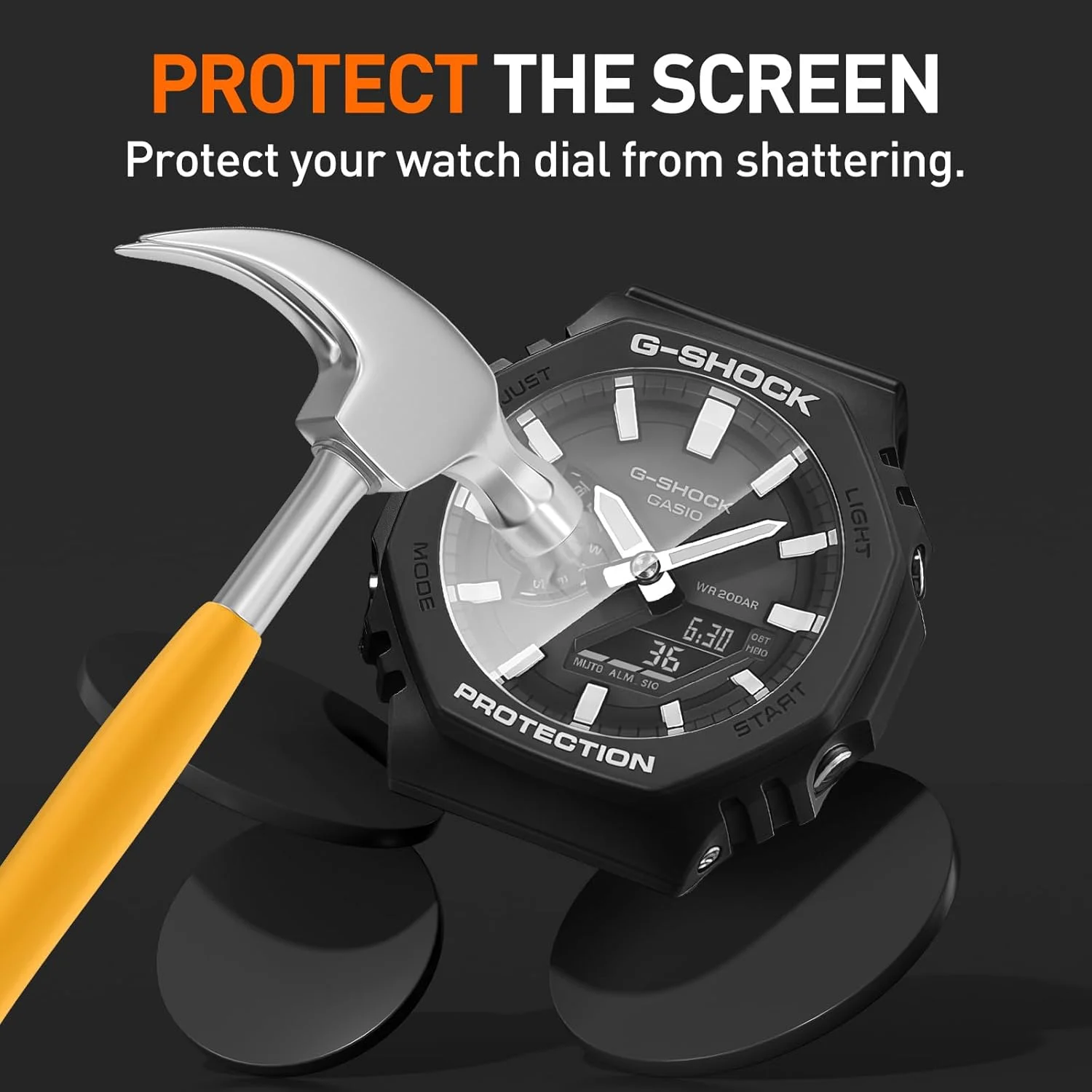 محافظ صفحه نمایش شیشه ای Suoman بسته 4 عددی مناسب برای ساعت هوشمند کاسیو G-SHOCK GA-2100، [ضد خش] پوشش کامل 2.5D سختی 9H فیلم محافظ صفحه نمایش شیشه ای فوق العاده نازک