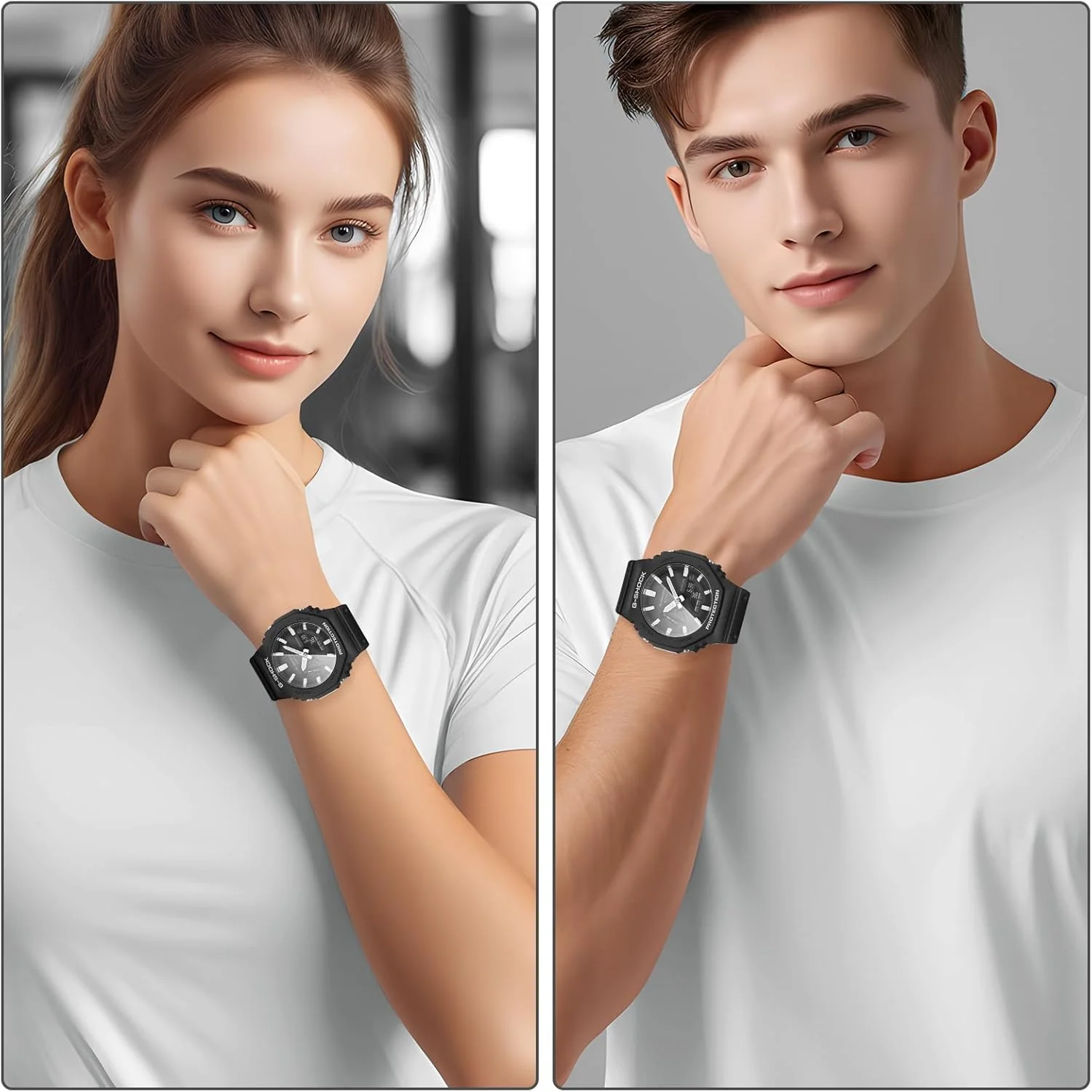 محافظ صفحه نمایش شیشه ای Suoman بسته 4 عددی مناسب برای ساعت هوشمند کاسیو G-SHOCK GA-2100، [ضد خش] پوشش کامل 2.5D سختی 9H فیلم محافظ صفحه نمایش شیشه ای فوق العاده نازک