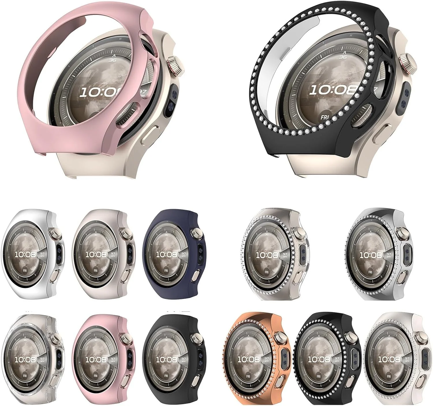 قاب محافظ صفحه نمایش PC، لوازم جانبی بند ساعت هوشمند، کاور محافظ برای ساعت 5 سایز 42mm 46mm، بامپر کاور برای ساعت هوشمند