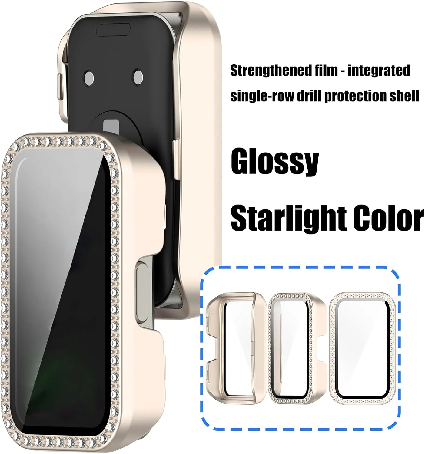 محافظ صفحه نمایش خمیده برای بند 9/8، لوازم جانبی ساعت هوشمند، روکش های ضد خش، کاور ساعت هوشمند