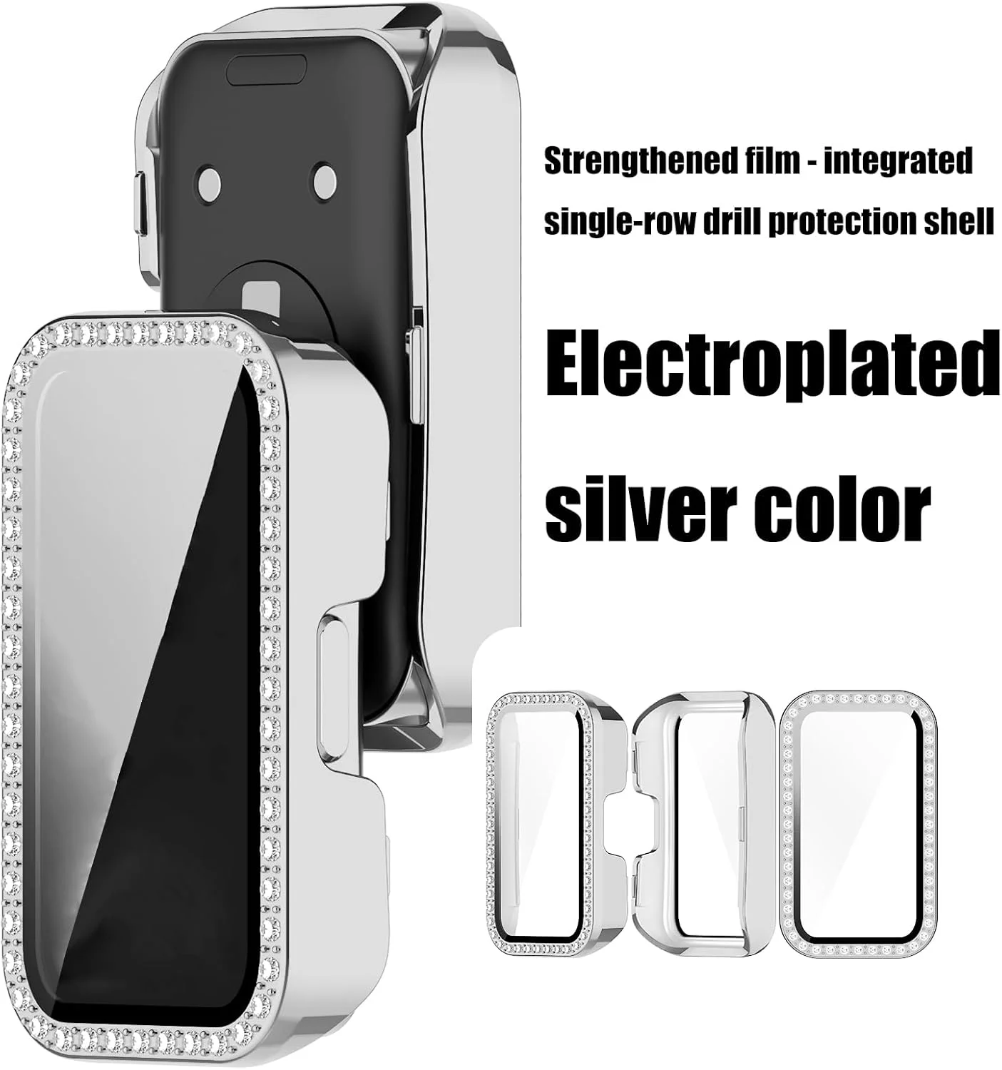 محافظ صفحه نمایش خمیده برای بند 9/8، لوازم جانبی ساعت هوشمند، روکش های ضد خش، کاور ساعت هوشمند