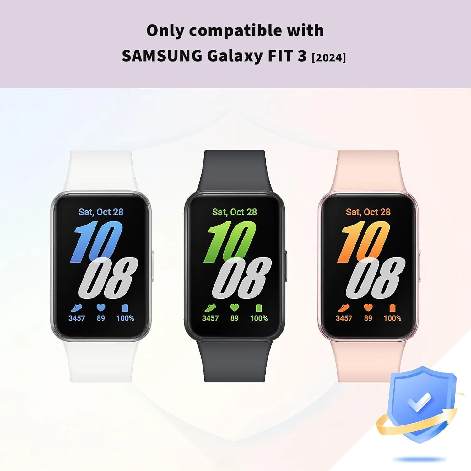 محافظ صفحه نمایش Rc-Z برای سامسونگ گلکسی فیت 3، بسته 4 عددی قاب محافظ سخت PC، لوازم جانبی جایگزین سپر برای فیت 3 زنانه مردانه