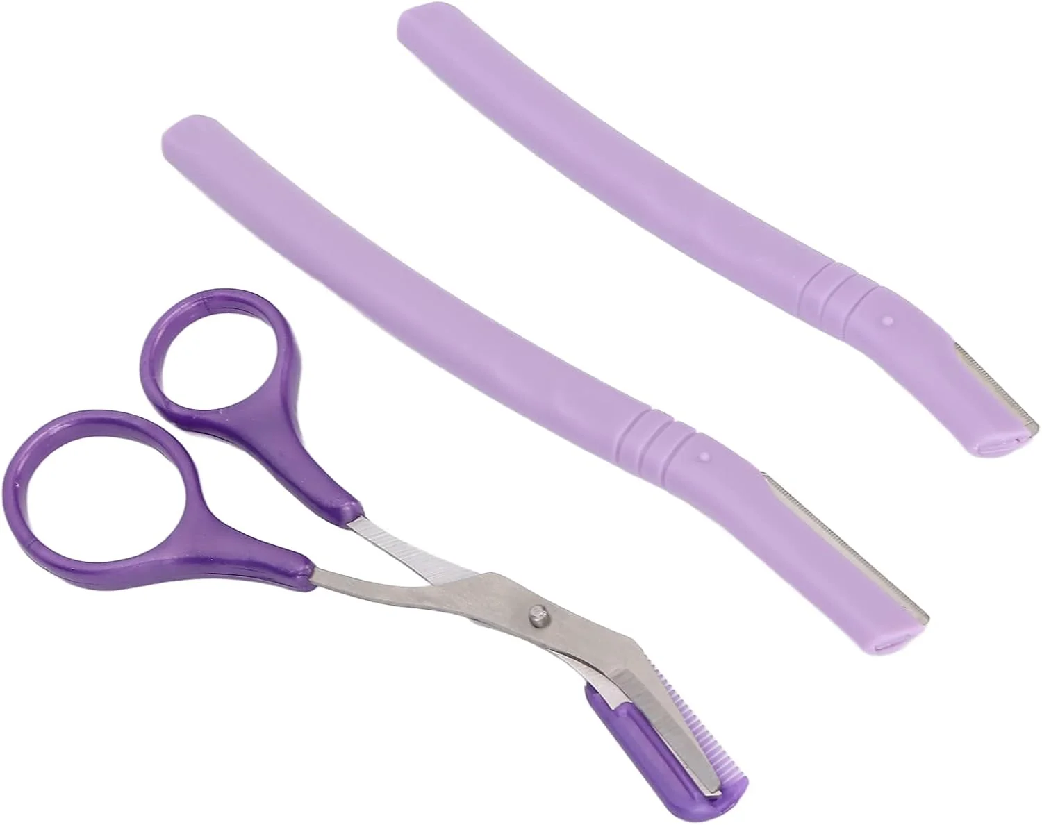 ابزار اصلاح ابرو HJIHVGU، قیچی ابرو تیغ ABS استیل ضد زنگ قابل حمل برای منزل و مسافرت برای افراد مبتدی