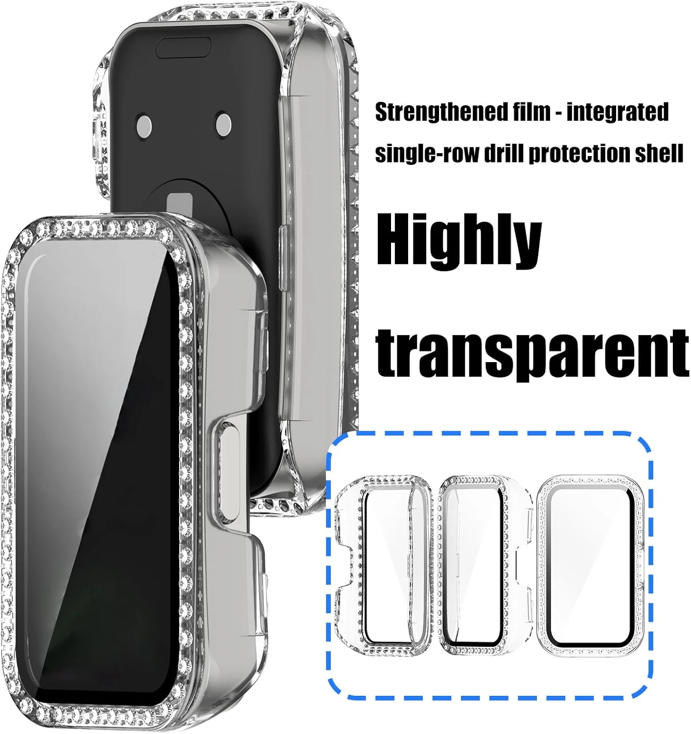 محافظ صفحه نمایش و قاب برای بند 9/8، پوشش کامل PC بامپر برای ساعت هوشمند، کاور محافظ ساعت هوشمند محافظ صفحه نمایش و قاب برای بند 9/8، پوشش کامل PC بامپر برای ساعت هوشمند، کاور محافظ ساعت هوشمند