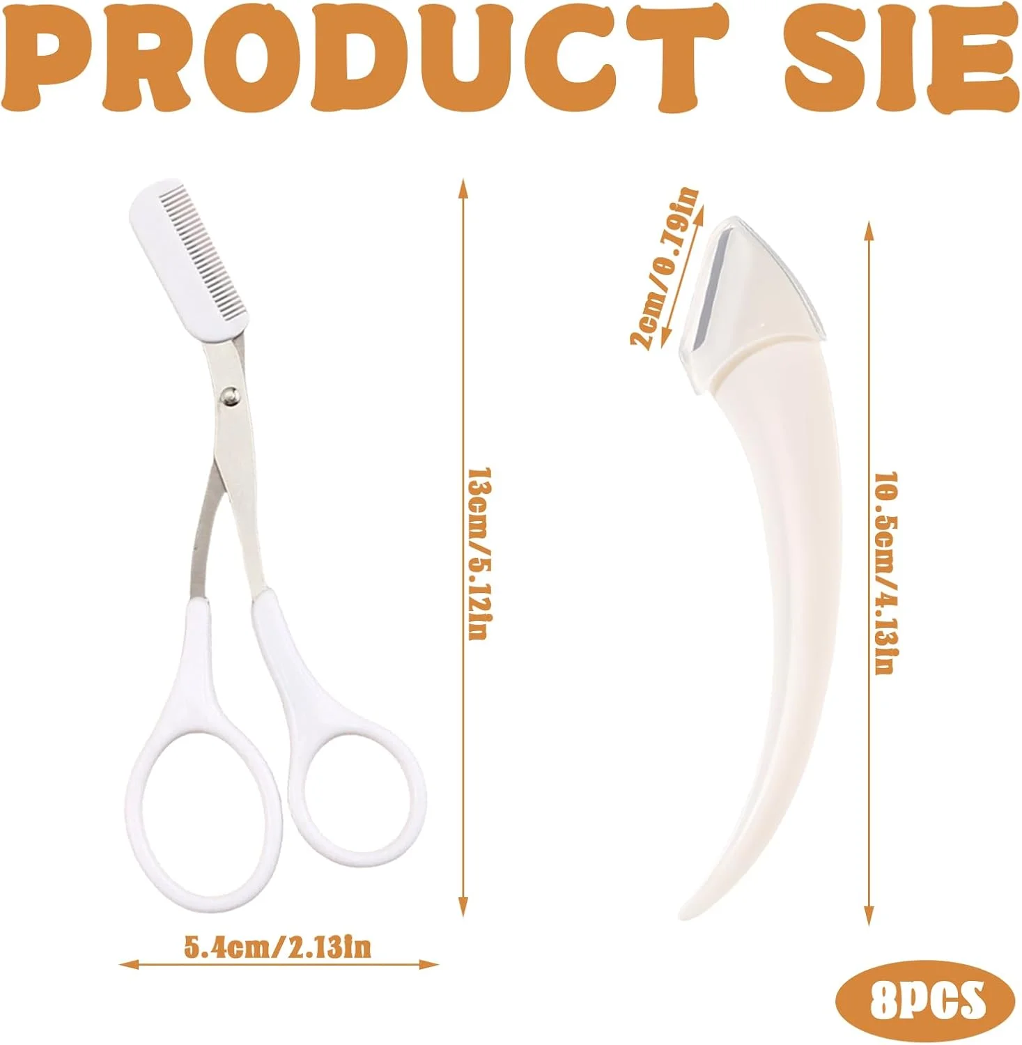 قیچی ابرو HhBdy ست 8 عددی اصلاح ابرو، فرم دهنده ابرو، قیچی ابرو با شانه، قیچی برش ابرو، موچین مژه، ست مرتب سازی ابرو، قیچی ابرو با شانه برای آقایان و بانوان