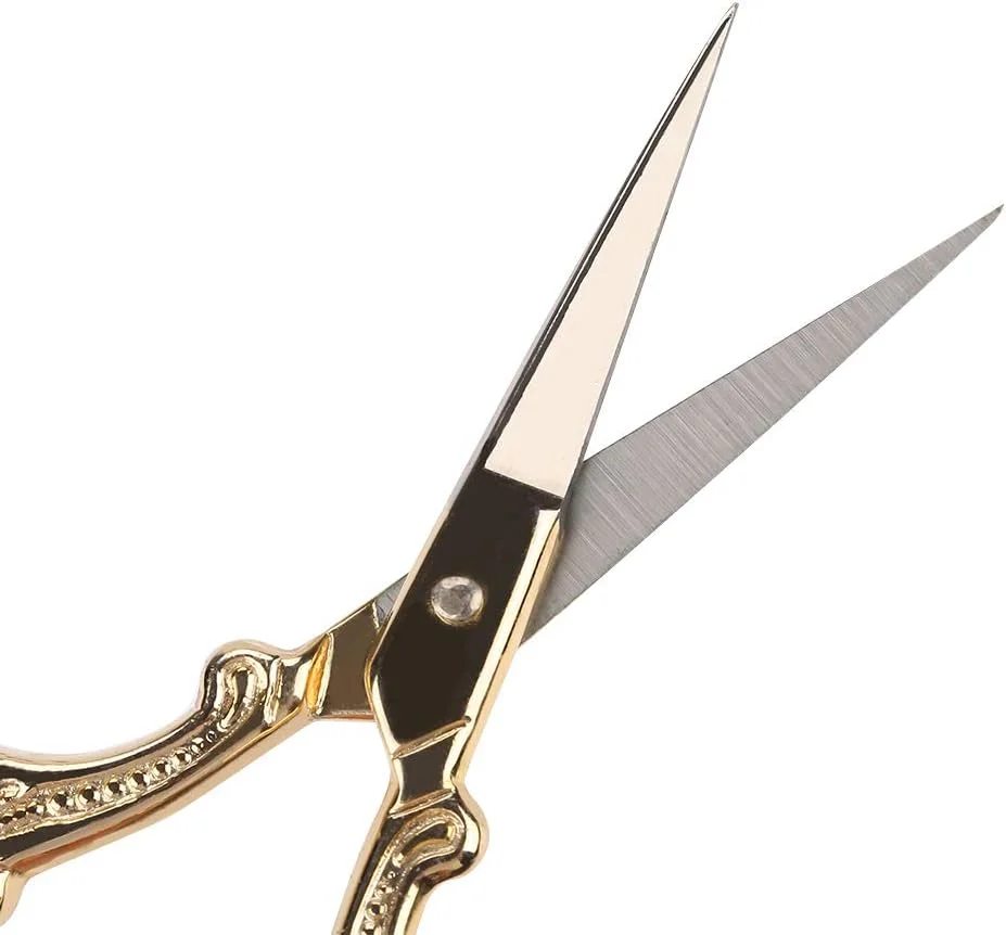 قیچی ابرو استیل ضد زنگ با کیفیت Haofy، قیچی اصلاح ابرو طرح درنای قدیمی با دستگیره راحت، طراحی قابل حمل، چند منظوره برای پیرایش