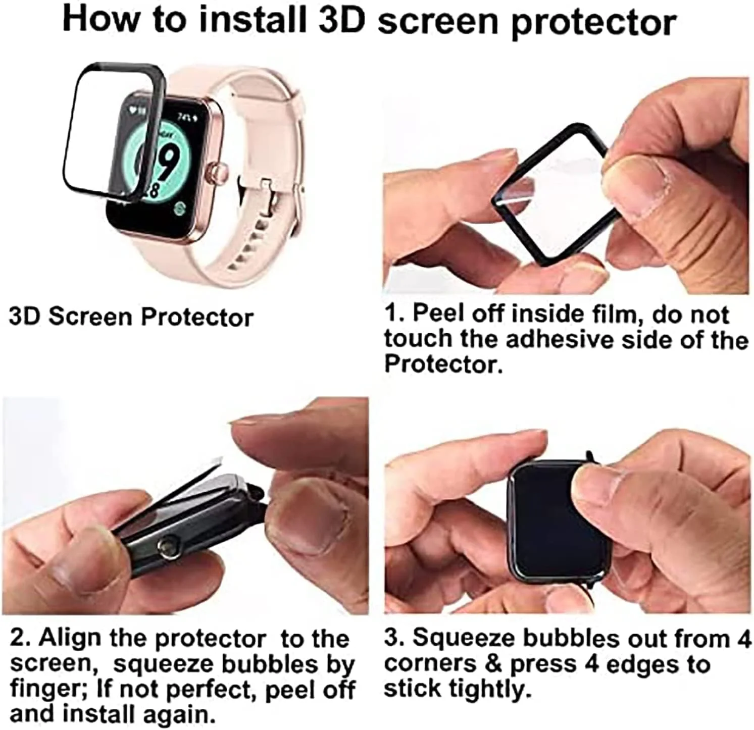 محافظ صفحه نمایش ساعت هوشمند Aeac، [بسته 3 عددی] محافظ صفحه نمایش نرم PET با پوشش کامل سه بعدی سازگار با ساعت هوشمند ID207 1.69 اینچی/Woneligo/Gydom ID207/AITAFY ID207/RIVERSONG/TOZO S2 44mm